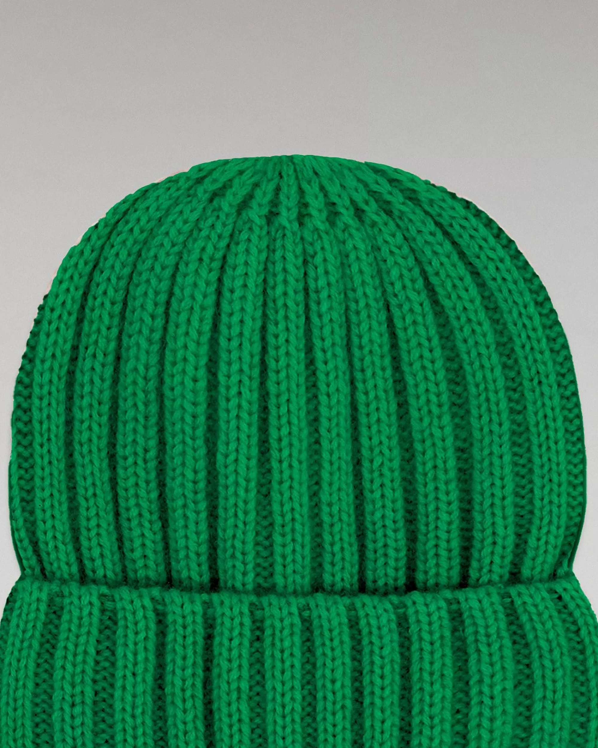 Cheap FROM FUTURE Bonnet A Revers A Cotes Winter Green