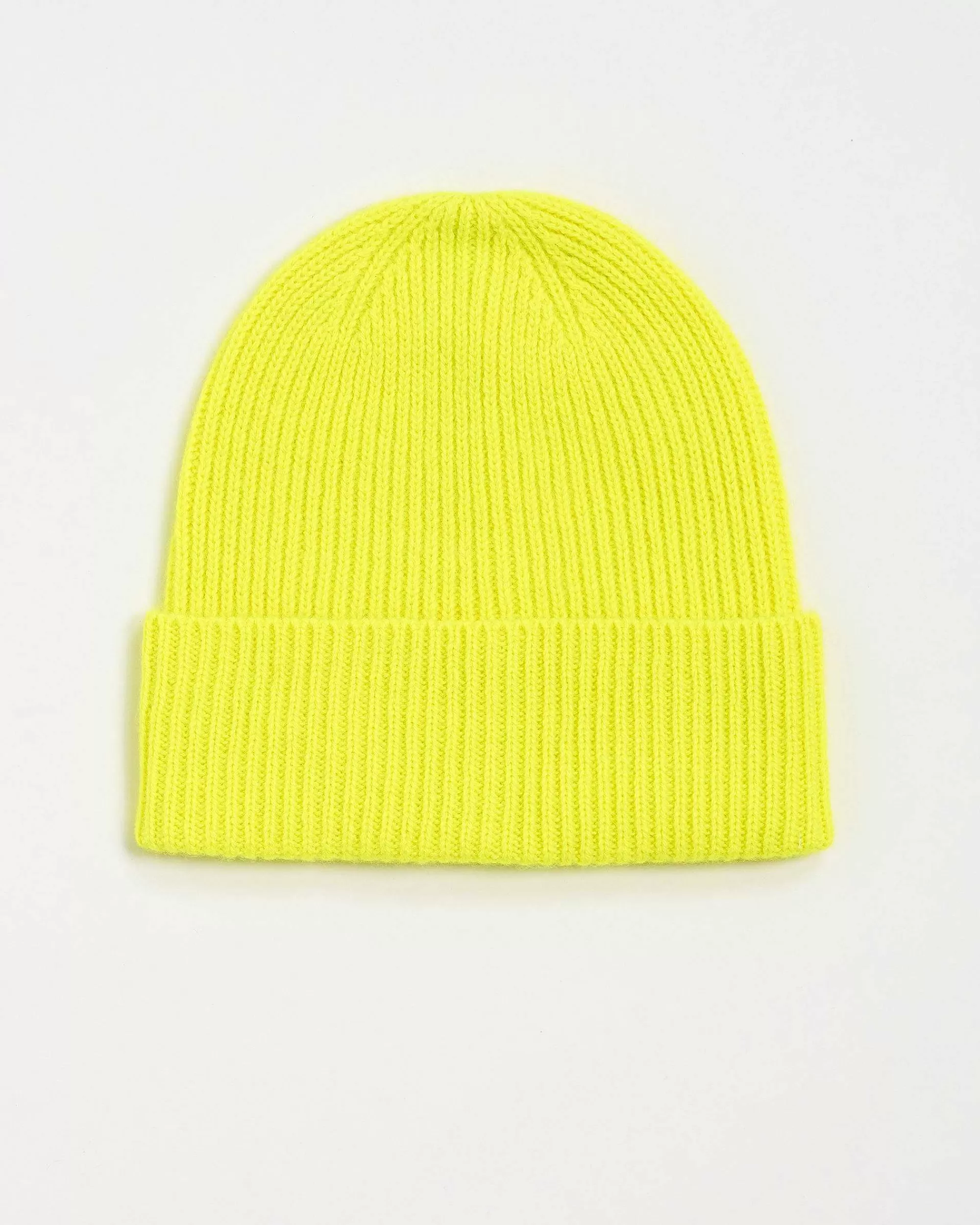 Outlet FROM FUTURE Bonnet A Revers A Petites Cotes Jaune Fluo