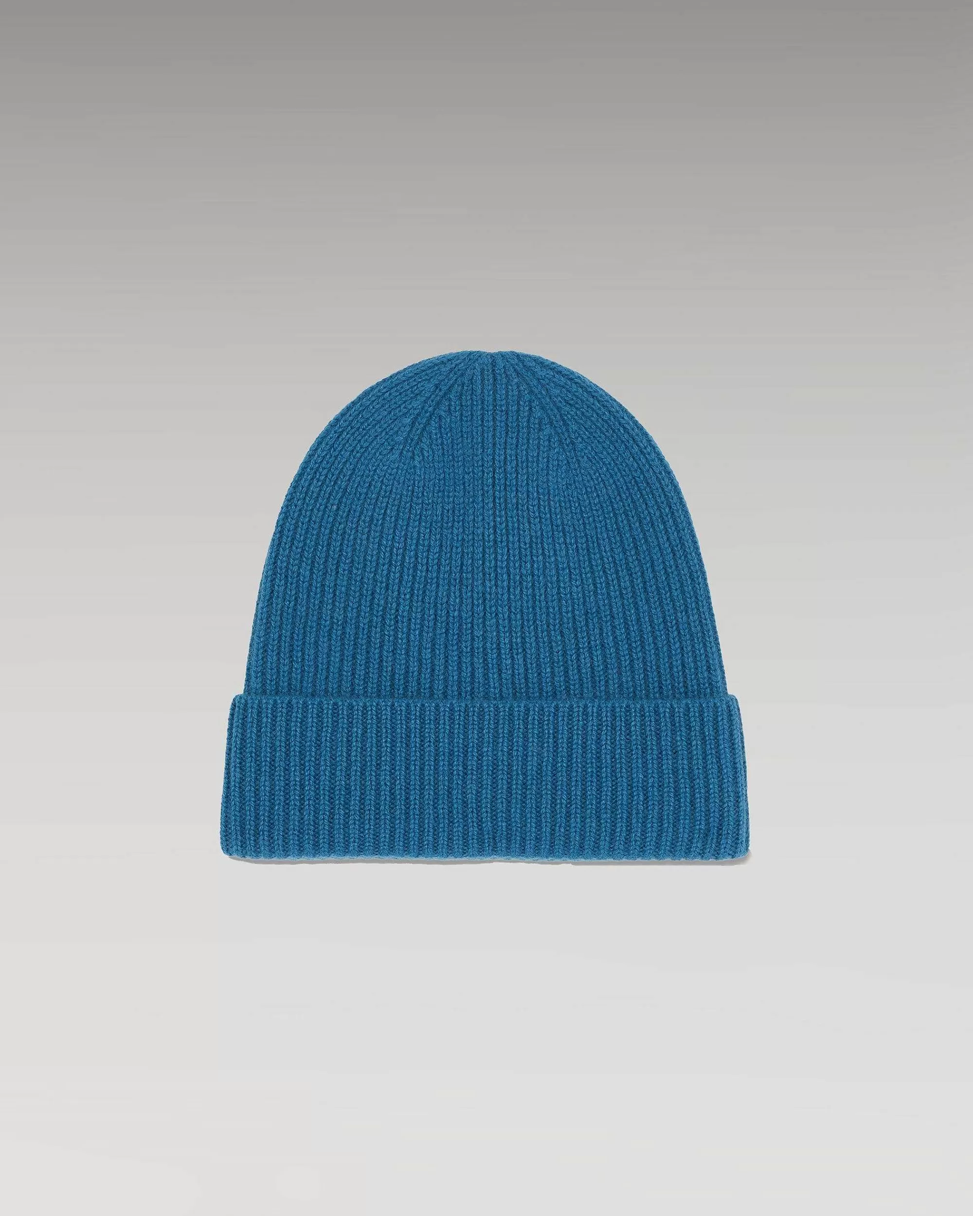 Flash Sale FROM FUTURE Bonnet A Revers A Petites Cotes Prussian Blue