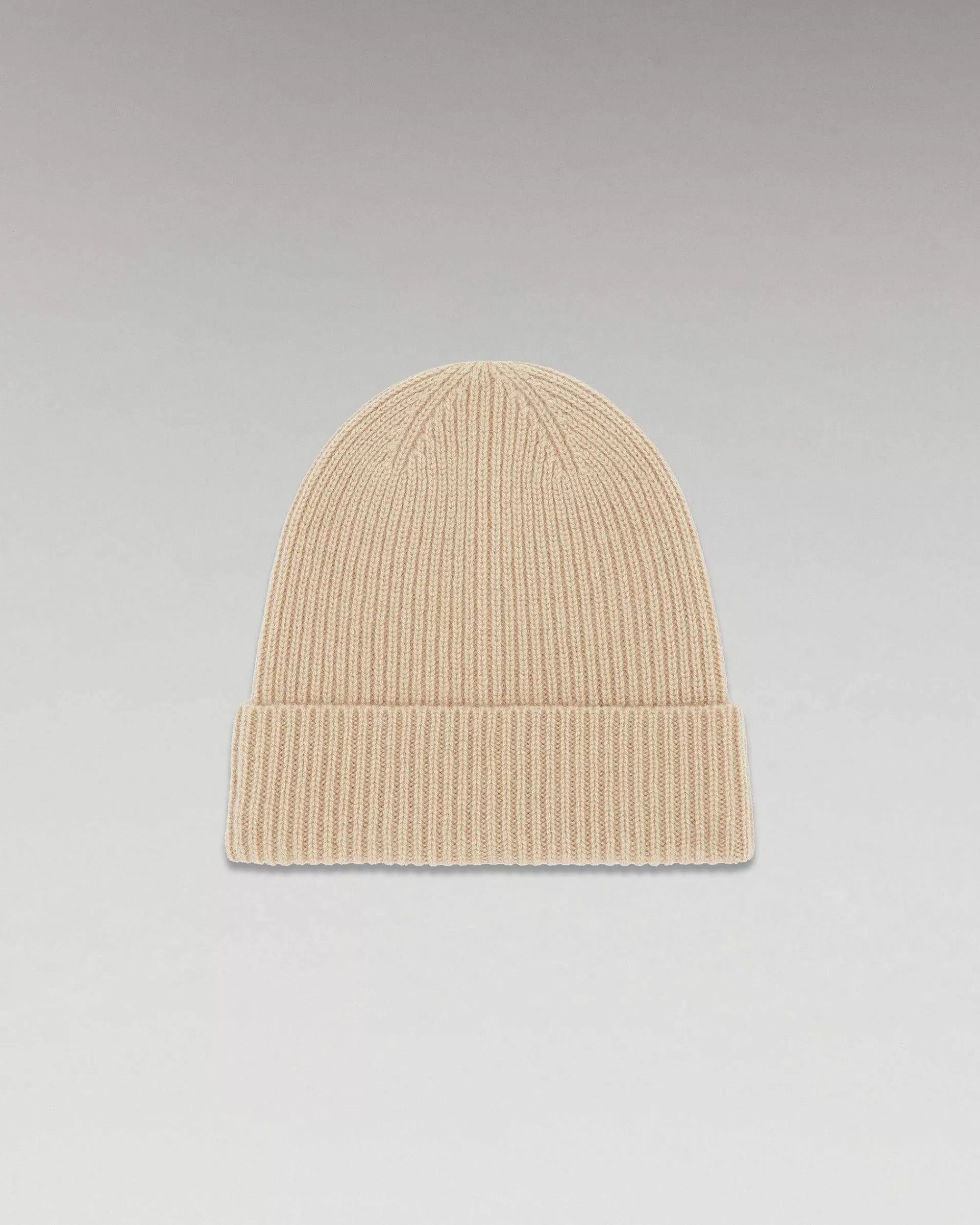 Cheap FROM FUTURE Bonnet A Revers A Petites Cotes Beige