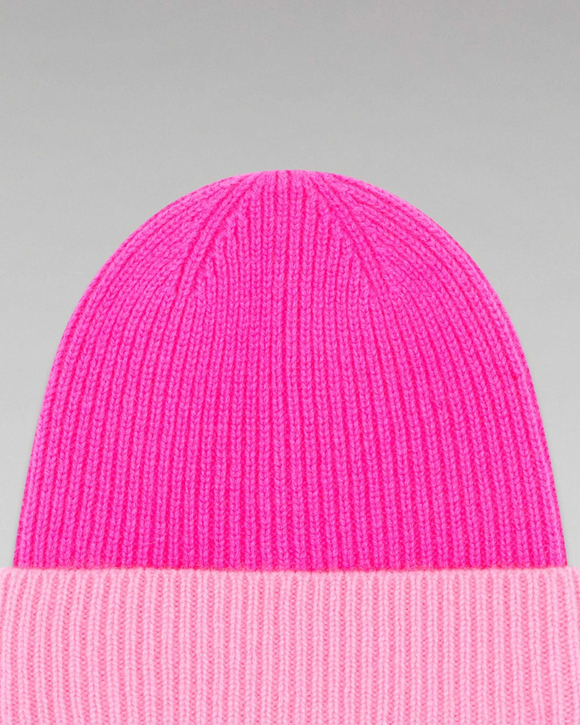 Hot FROM FUTURE Bonnet A Revers Bicolore Flash Pink