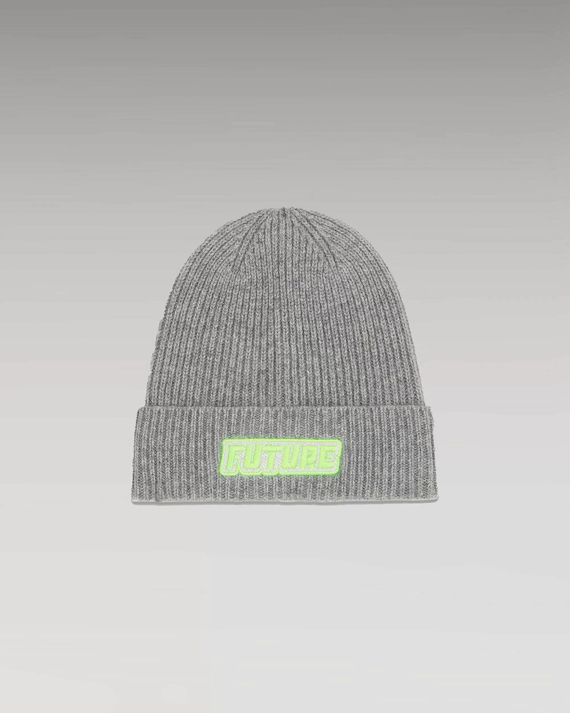 Shop FROM FUTURE Bonnet A Revers Broderie Future Gris Chine Fonce