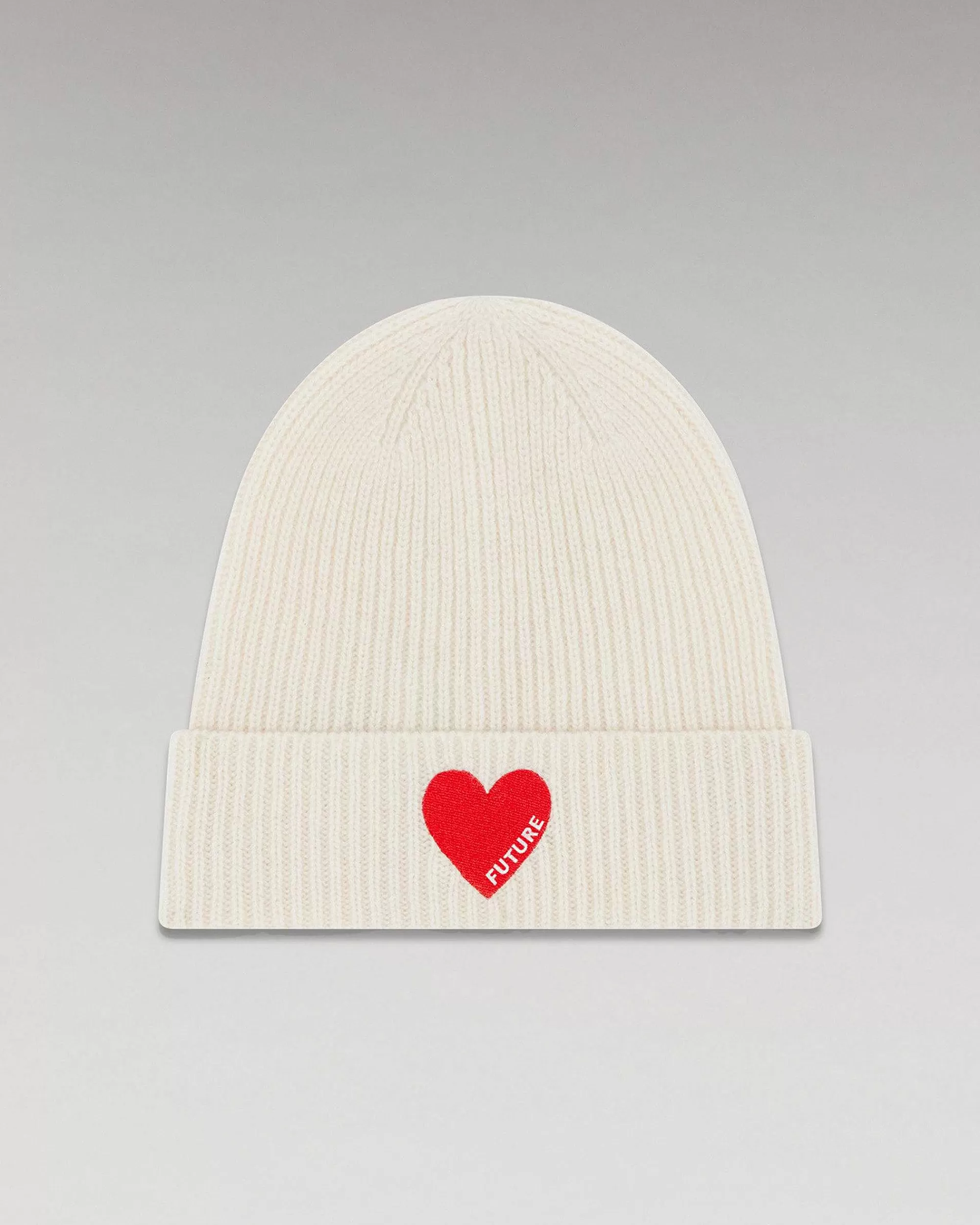 New FROM FUTURE Bonnet A Revers Coeur Ecru