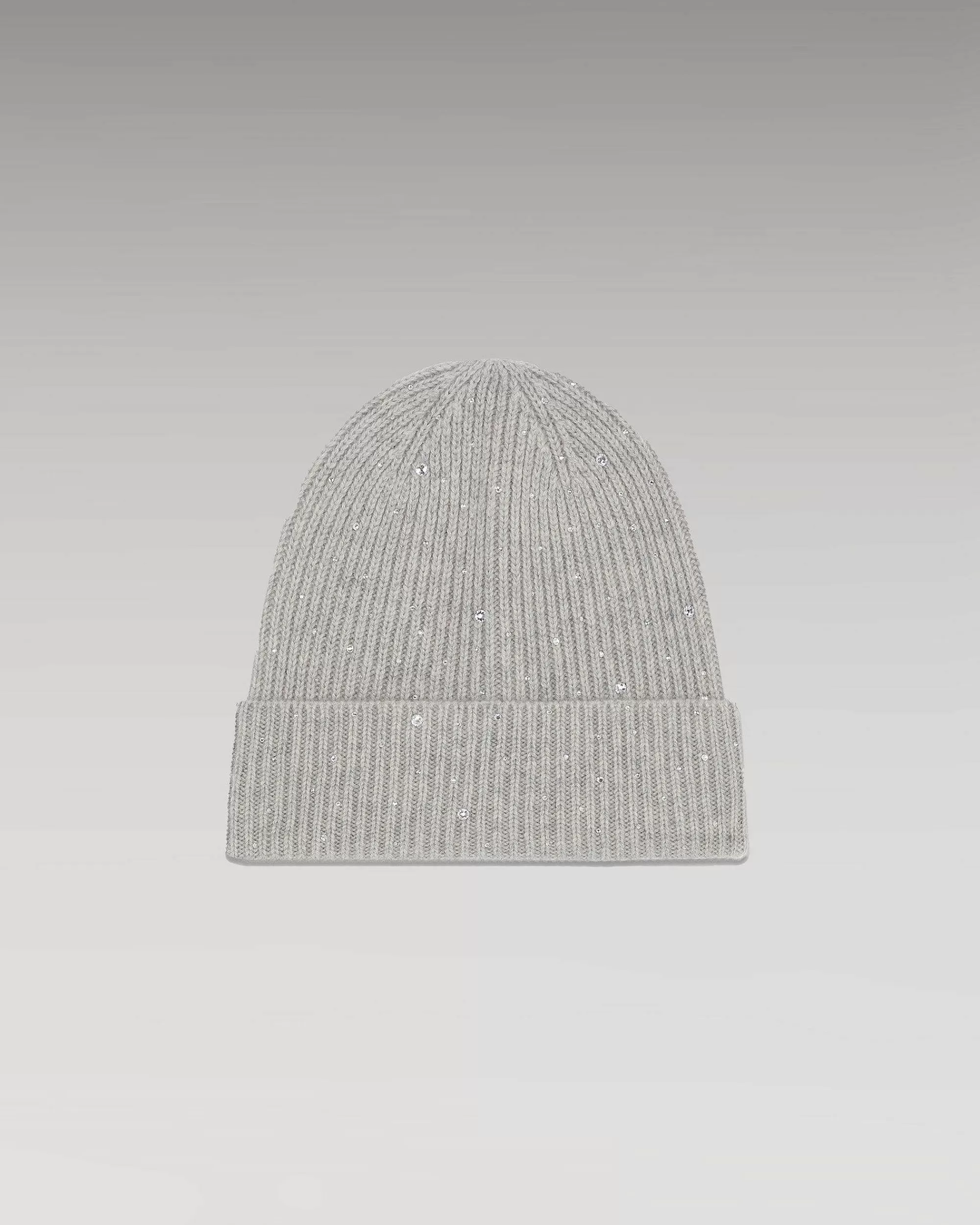 New FROM FUTURE Bonnet A Revers Strass Gris Chine Clair