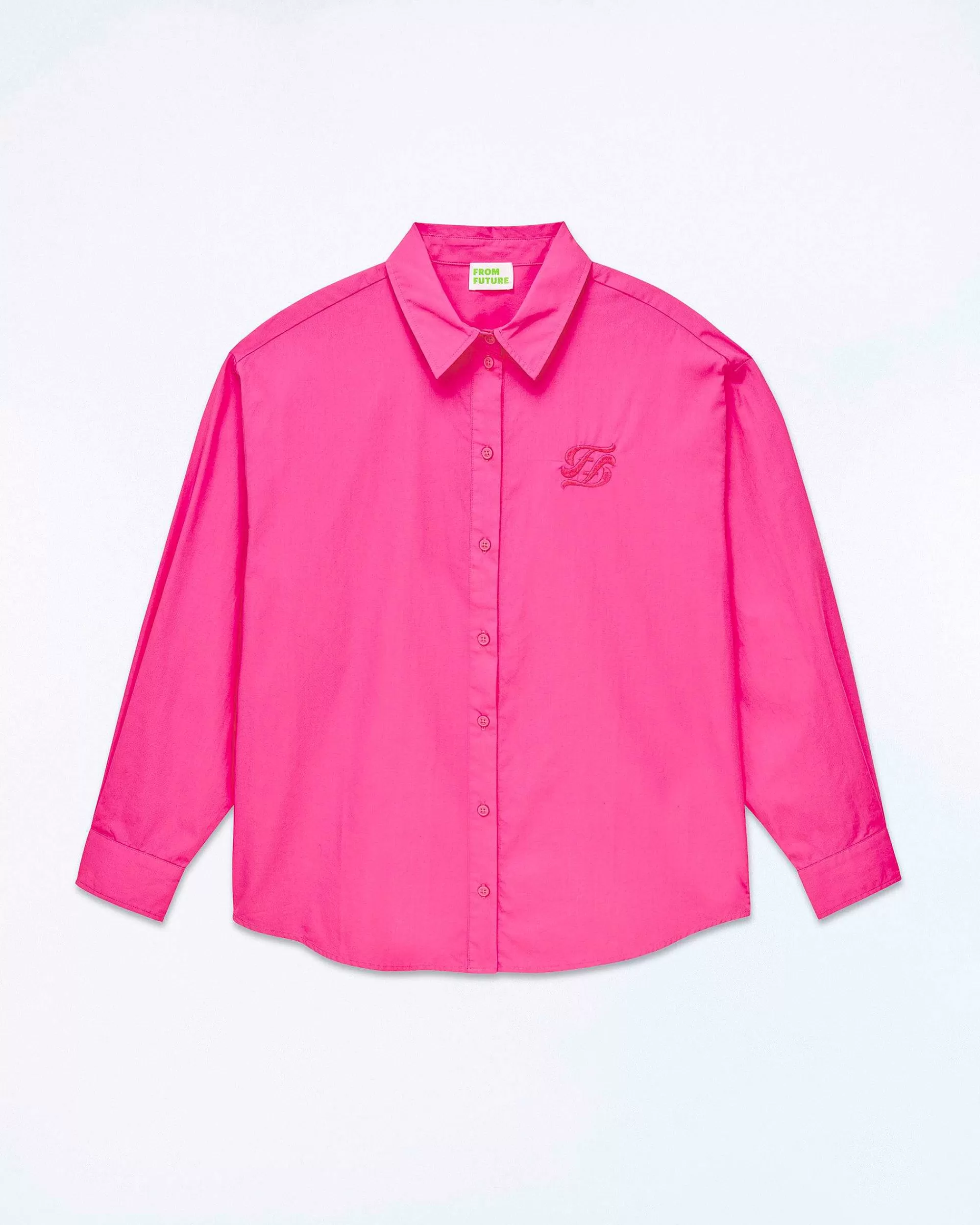 Sale FROM FUTURE Chemise Manches Longues Popeline Disco Pink