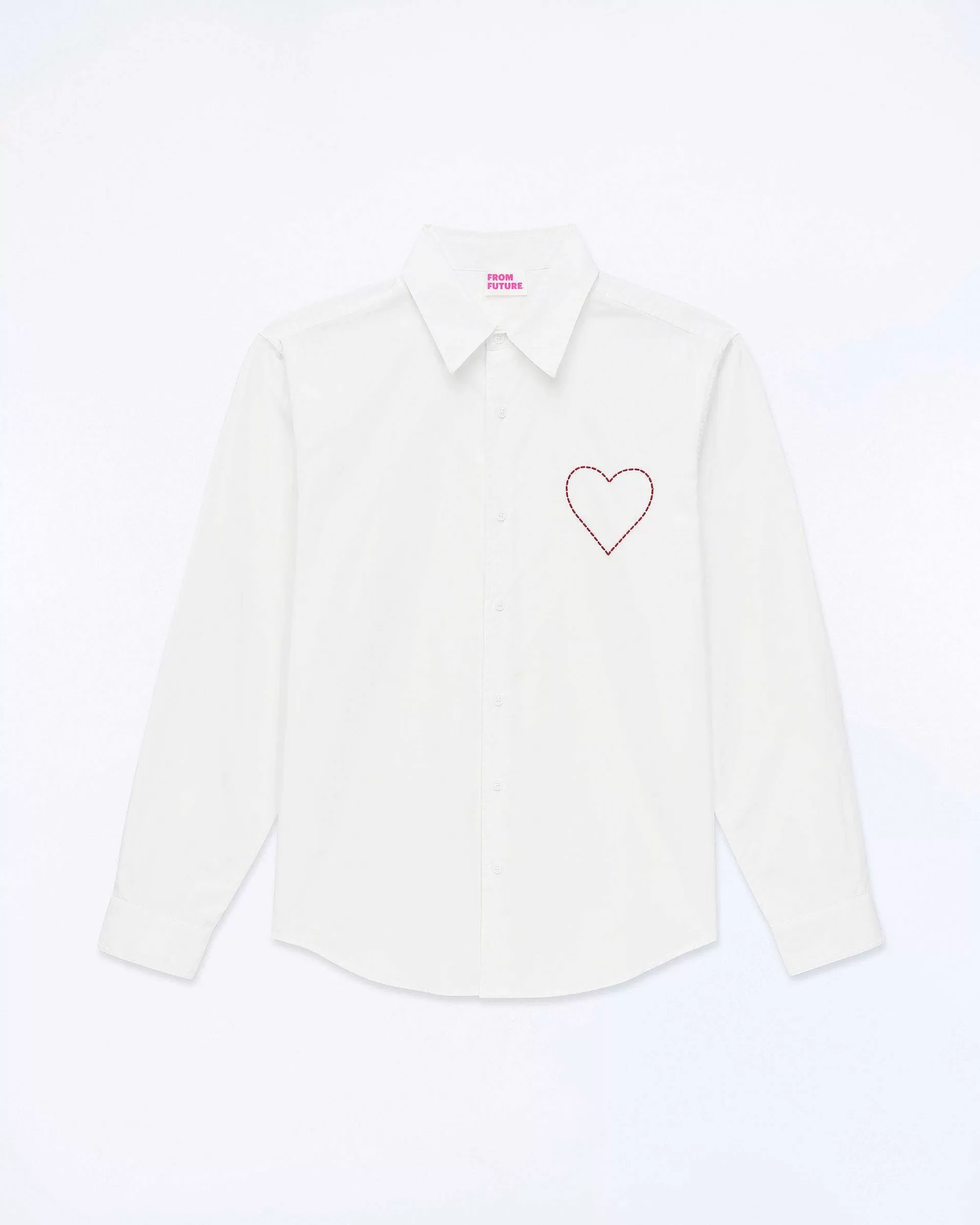 Hot FROM FUTURE Chemise Manches Longues Popeline Blanc