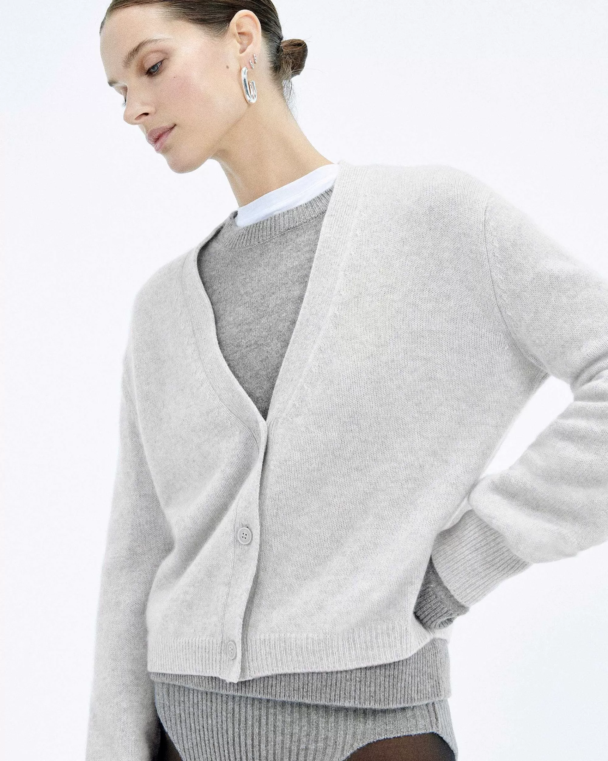 Cheap FROM FUTURE Pull Cardigan Gris Chine Clair