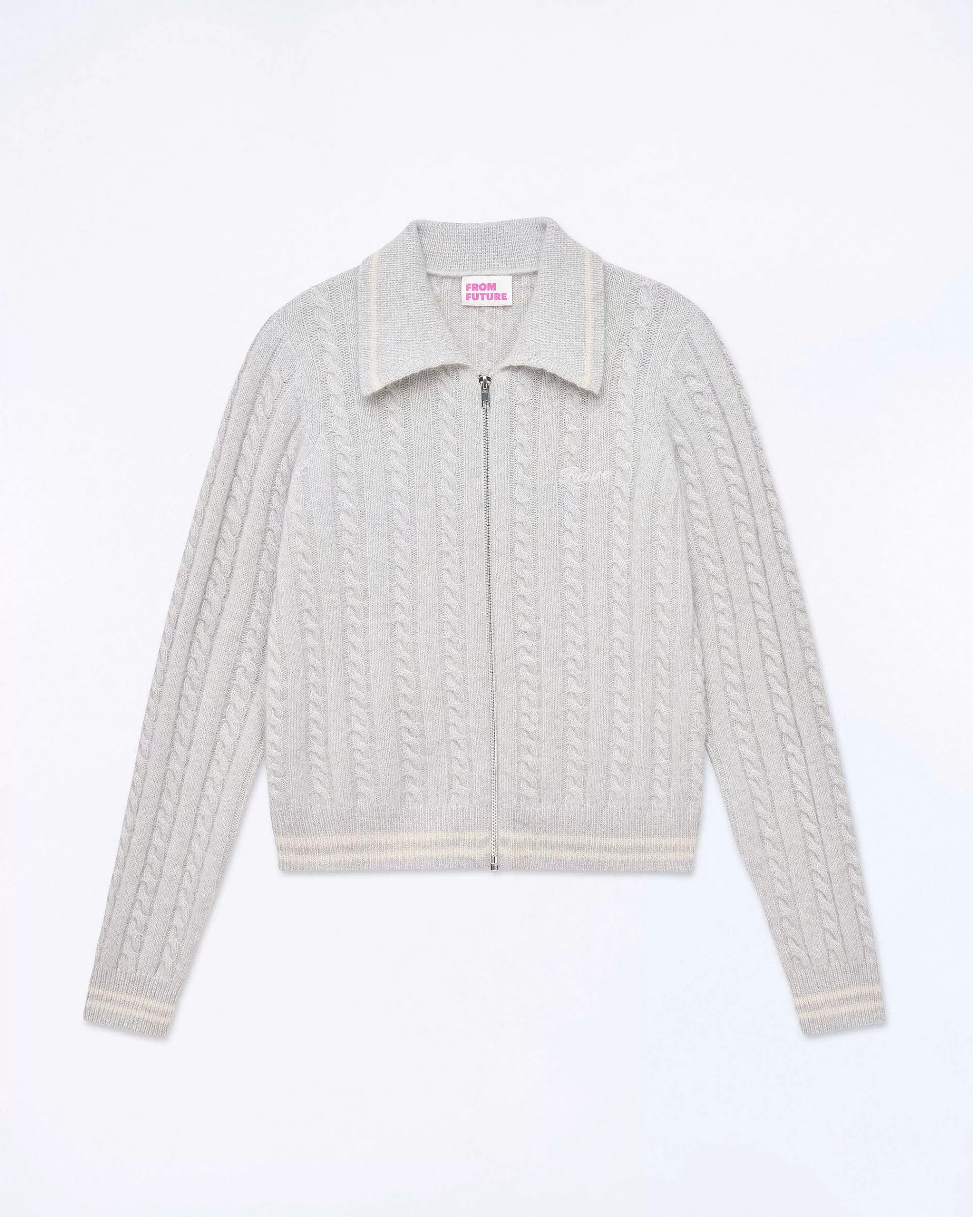 Cheap FROM FUTURE Pull Cardigan Gris Chine Clair