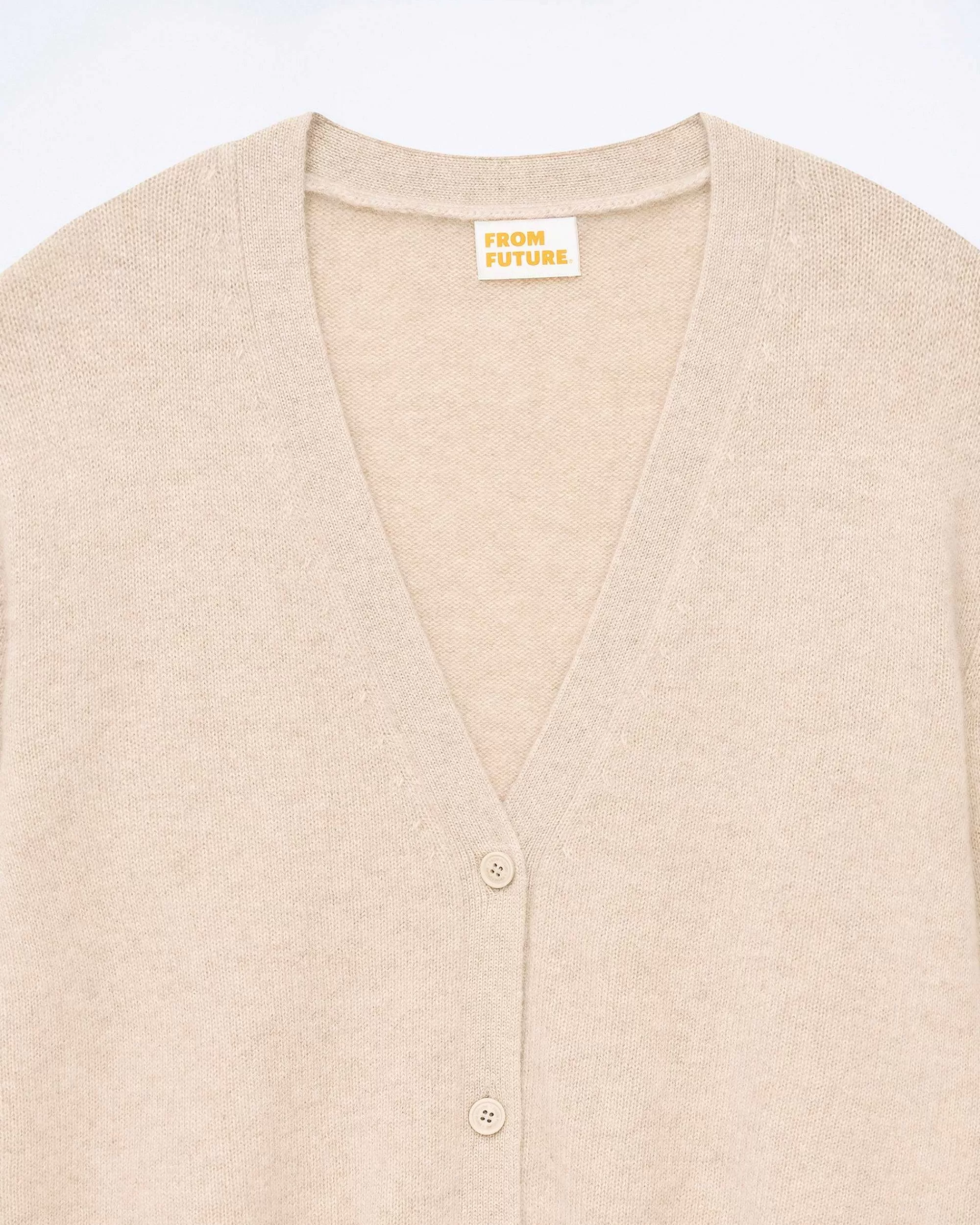 Hot FROM FUTURE Pull Cardigan Beige Chine