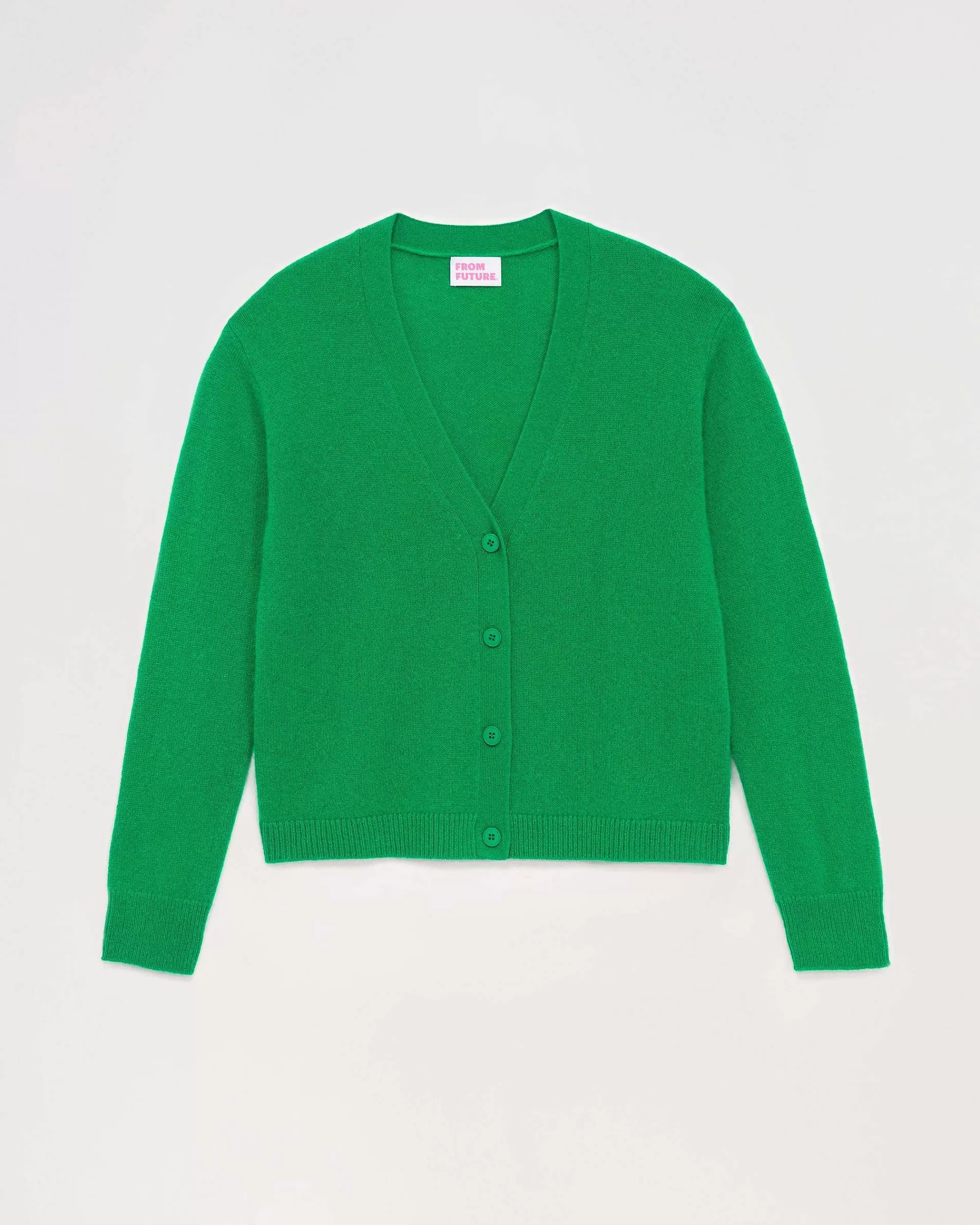 Store FROM FUTURE Pull Cardigan Basique Leger Winter Green