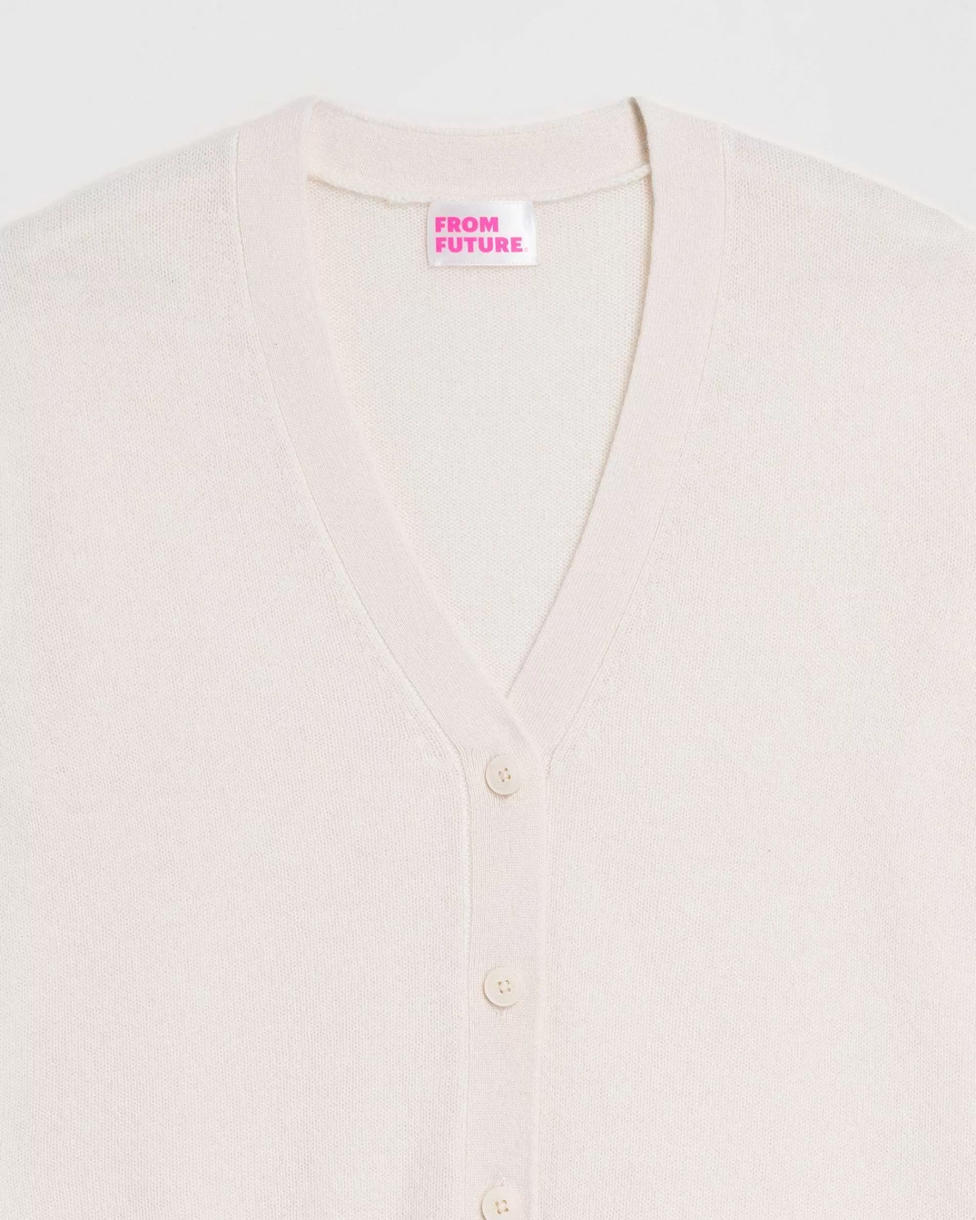 Cheap FROM FUTURE Pull Cardigan Basique Leger Ecru