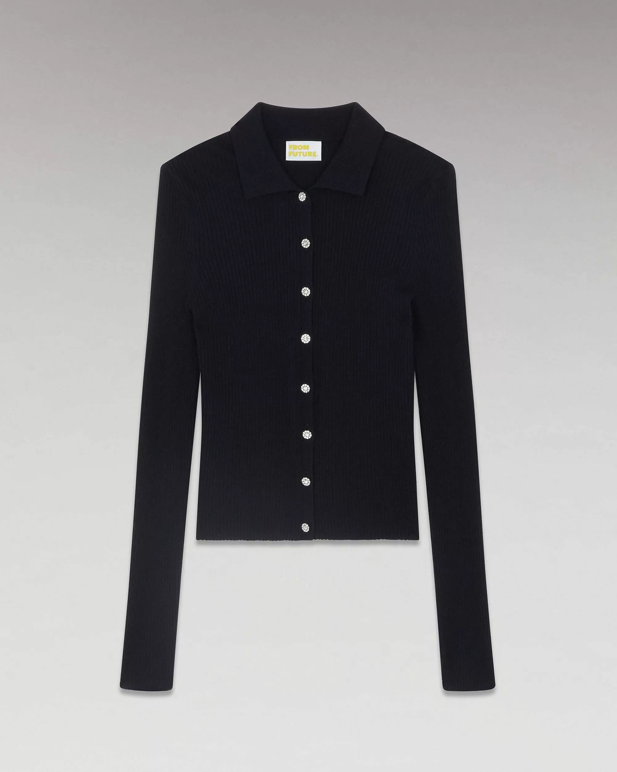Hot FROM FUTURE Pull Cardigan Boutons Bijoux Navy