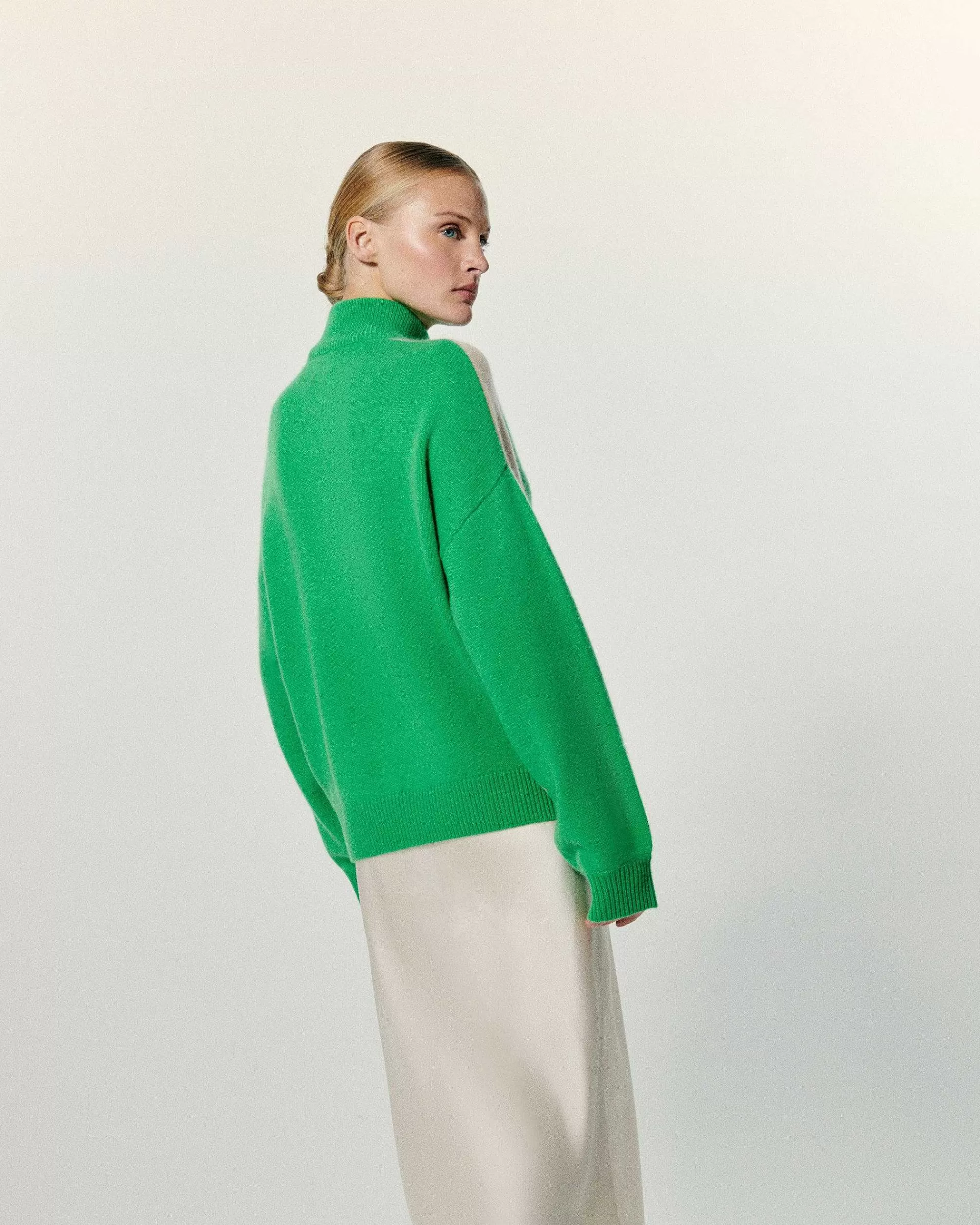 New FROM FUTURE Pull Col Camionneur Tricolore Future Magic Green