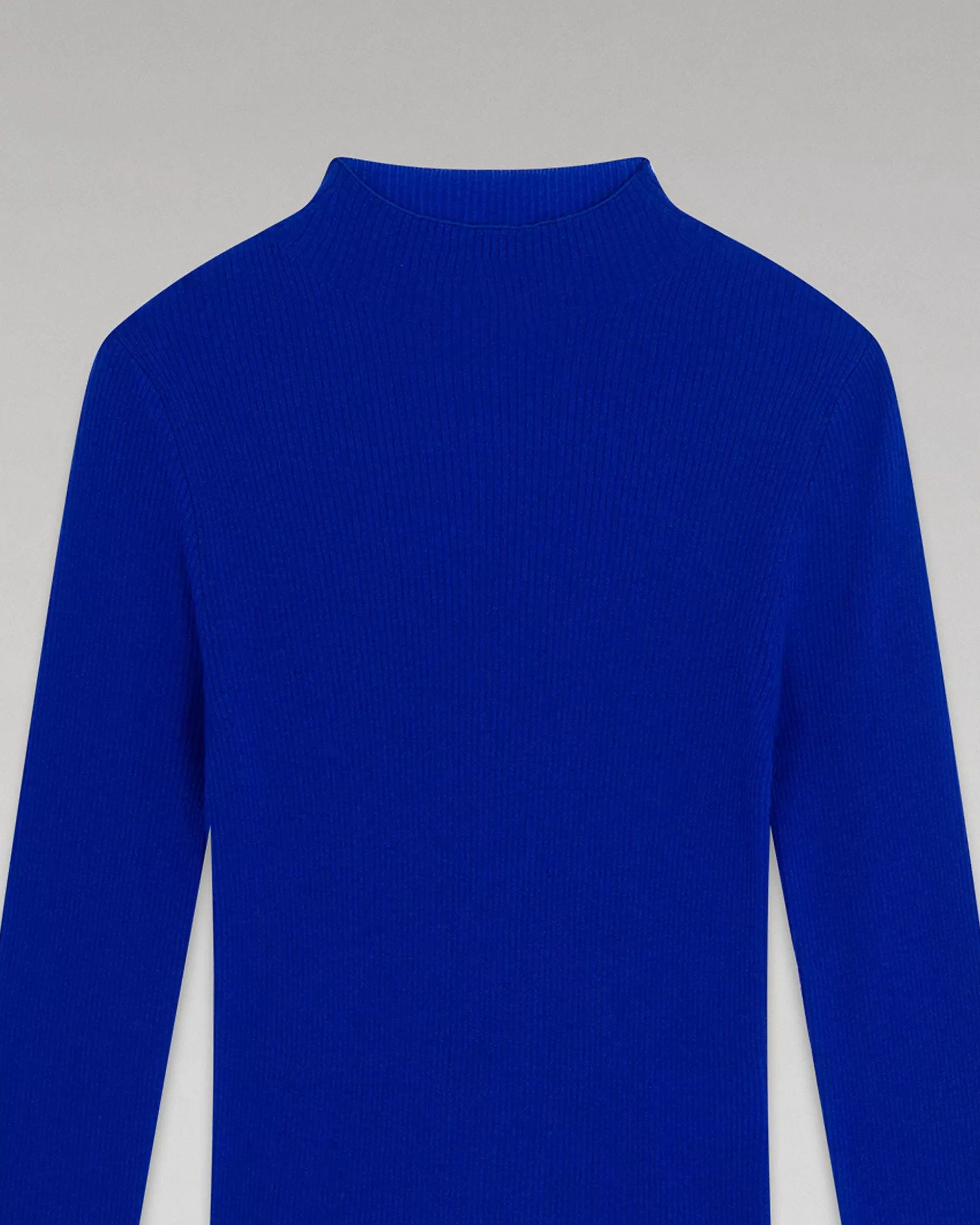 Store FROM FUTURE Pull Col Montant Seconde Peau Pop Blue