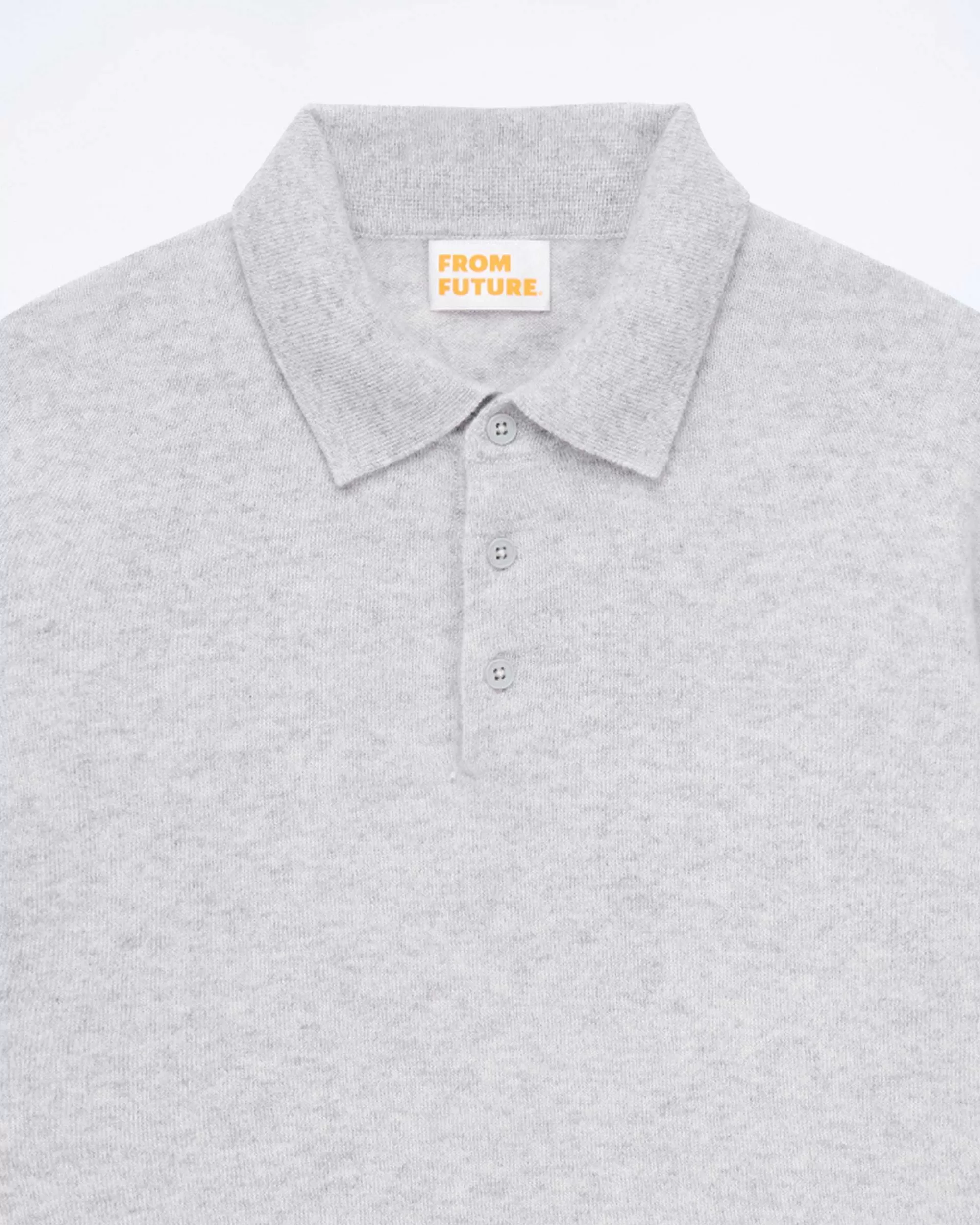 Best FROM FUTURE Pull Col Polo Uni Gris Chine Clair