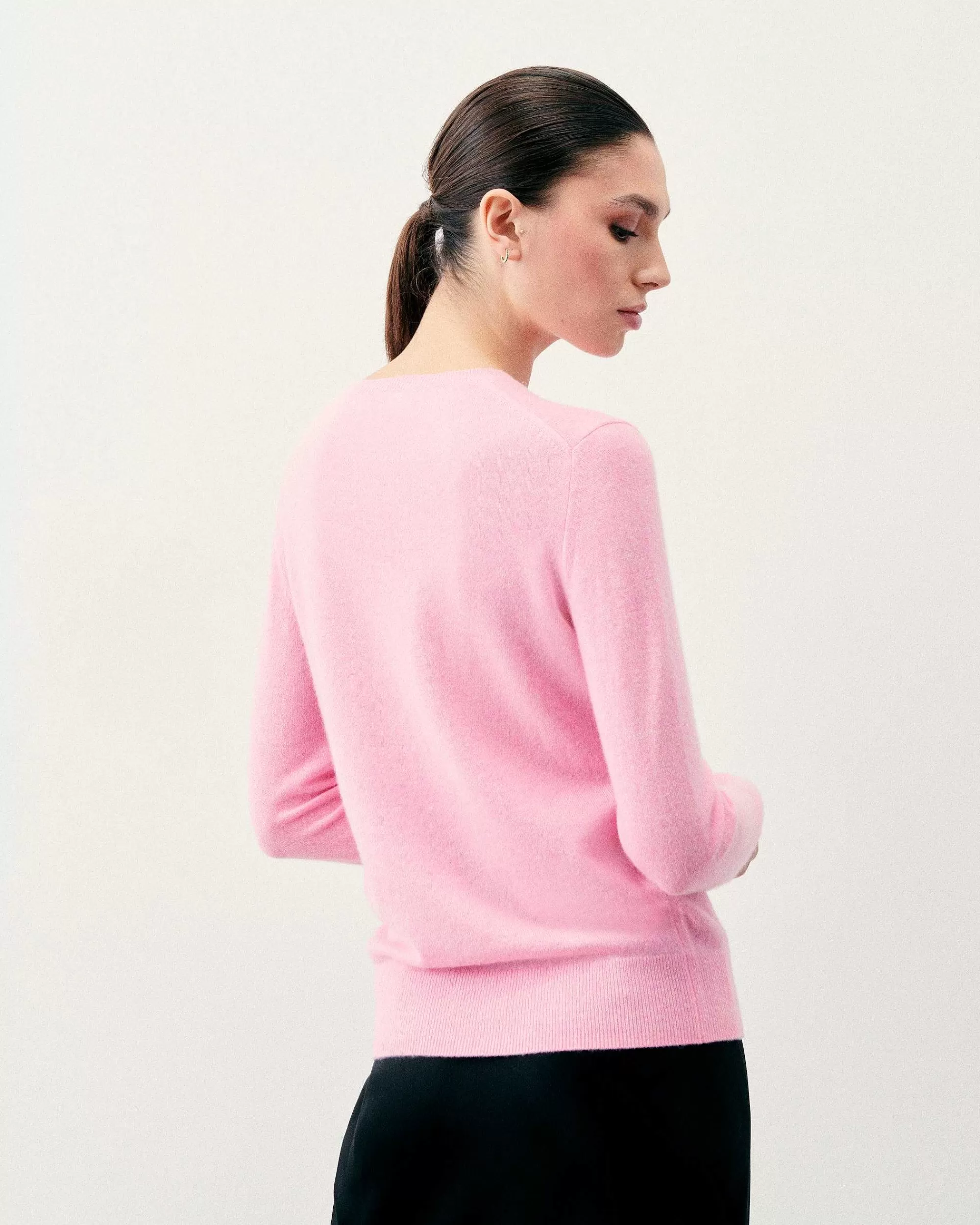 Cheap FROM FUTURE Pull Col Rond Magic Pink Mouline