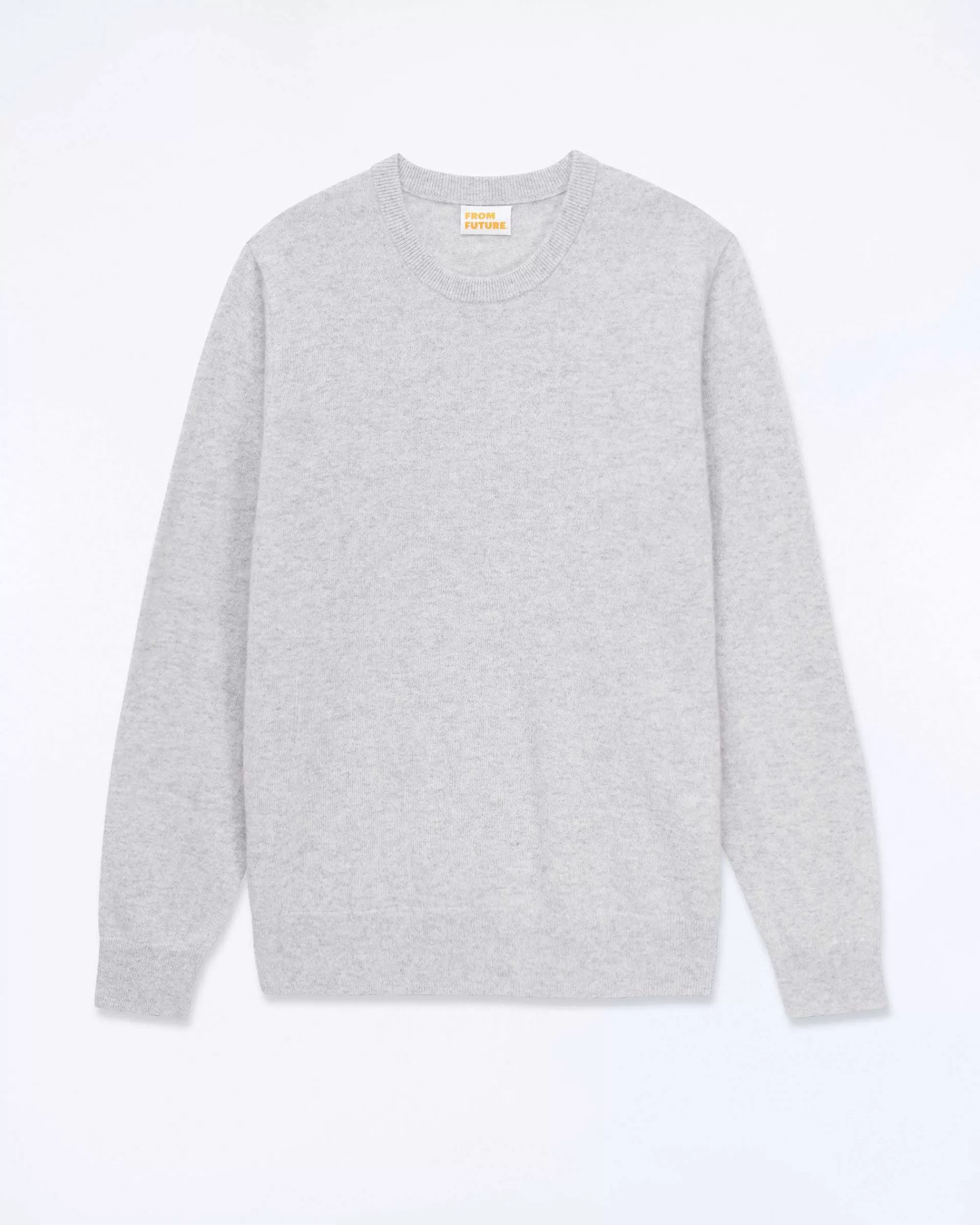 Cheap FROM FUTURE Pull Col Rond Gris Chine Clair
