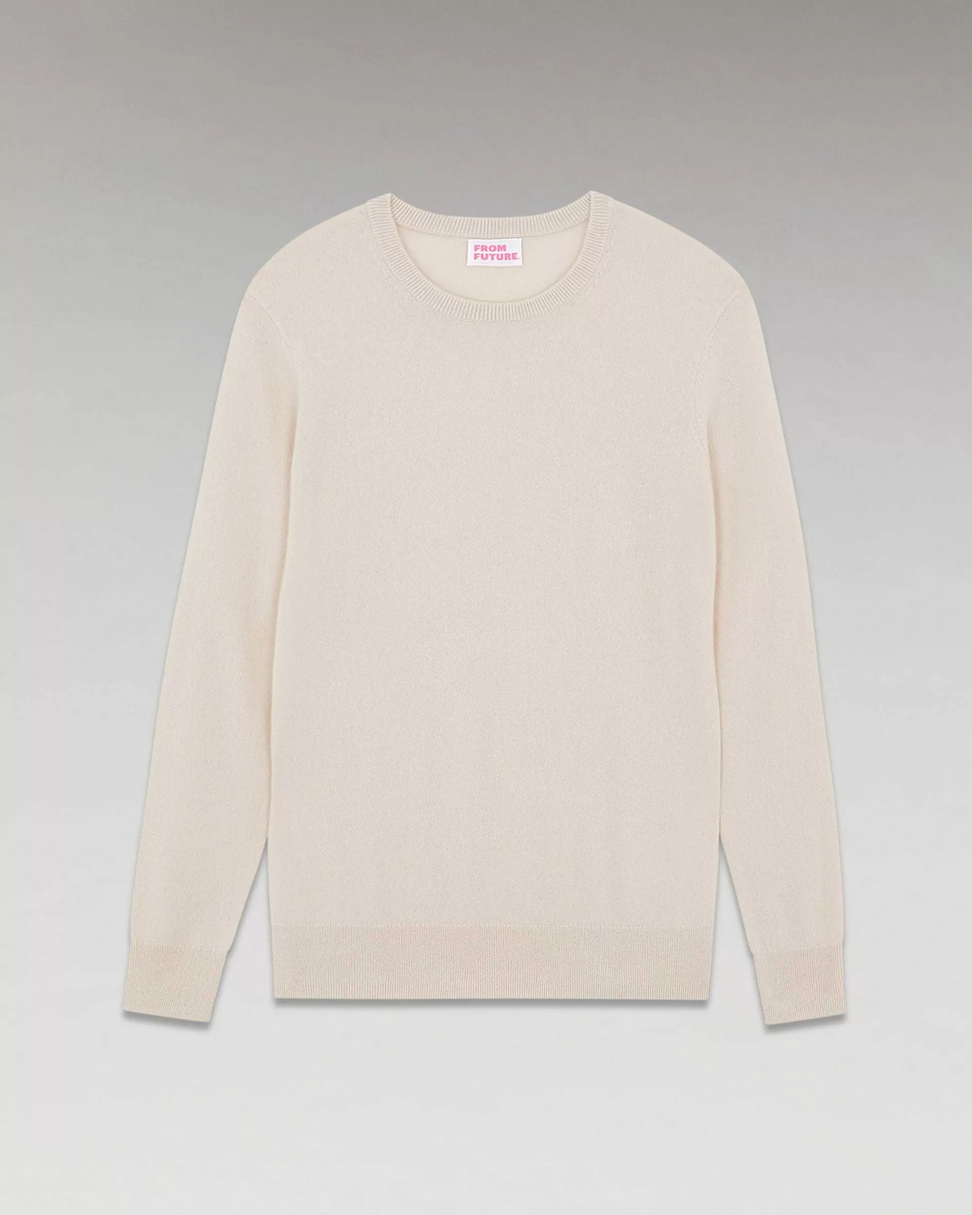 Hot FROM FUTURE Pull Col Rond Basique Sable