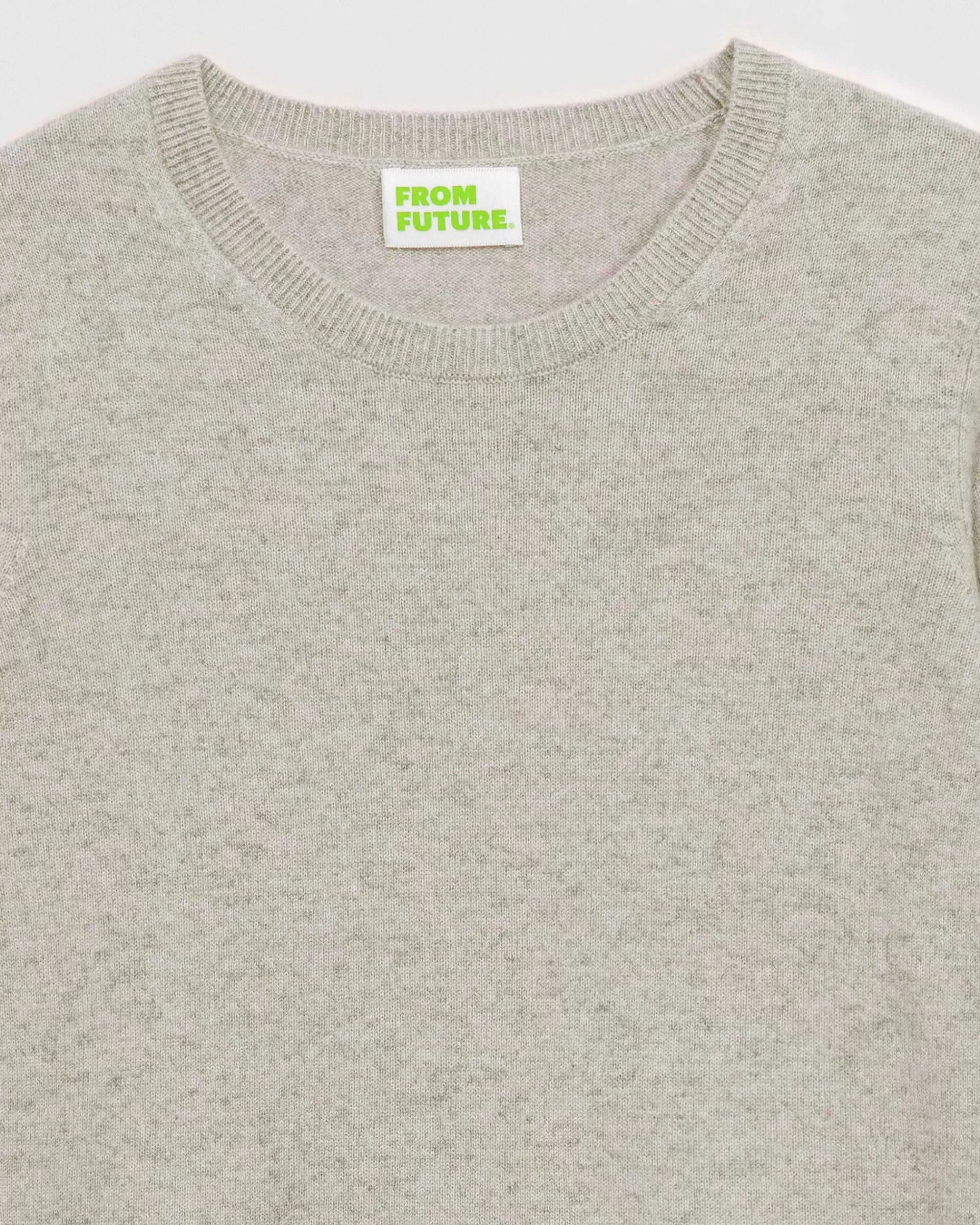 Store FROM FUTURE Pull Col Rond Basique Gris Chine Clair