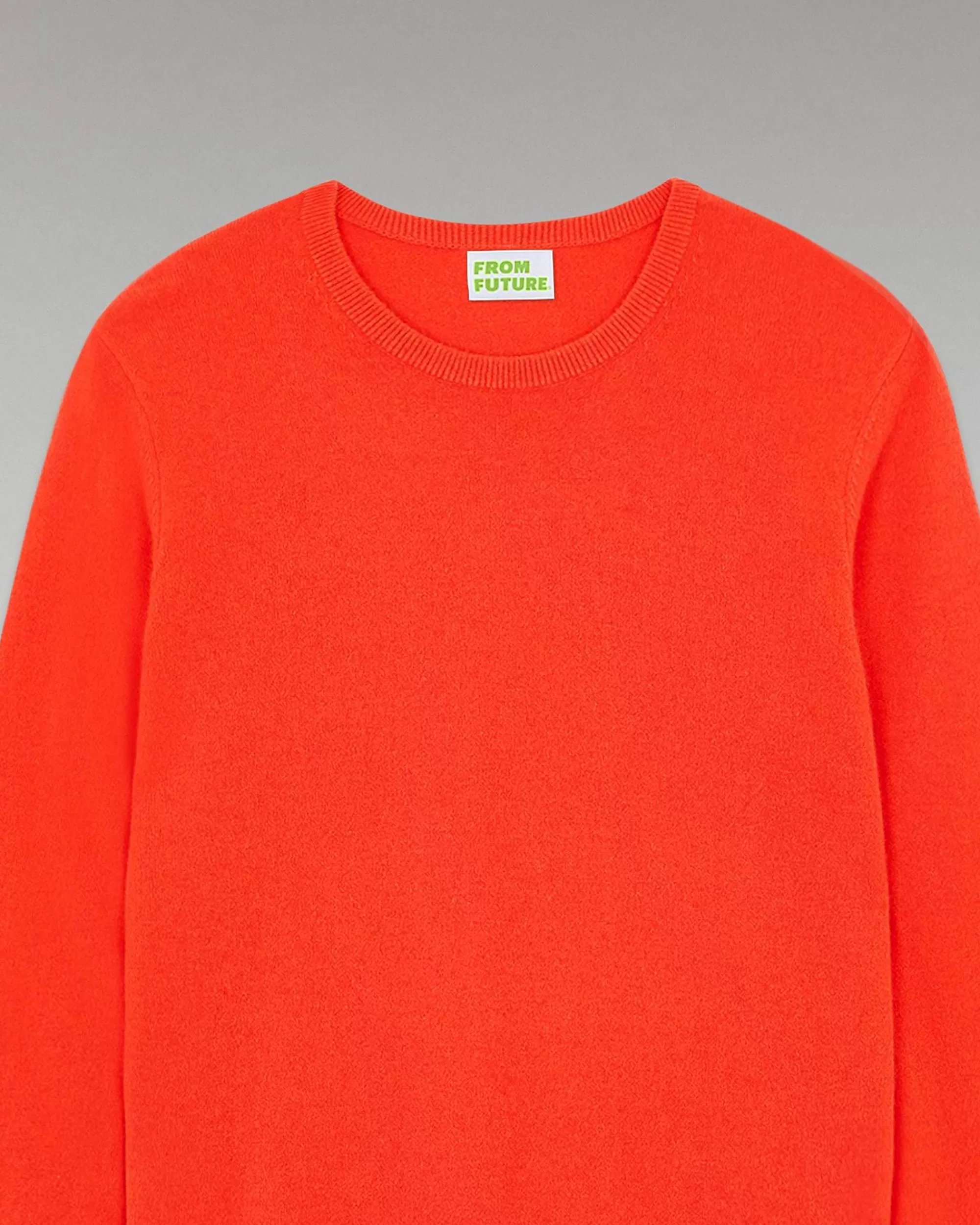 Best Sale FROM FUTURE Pull Col Rond Basique Neon Orange
