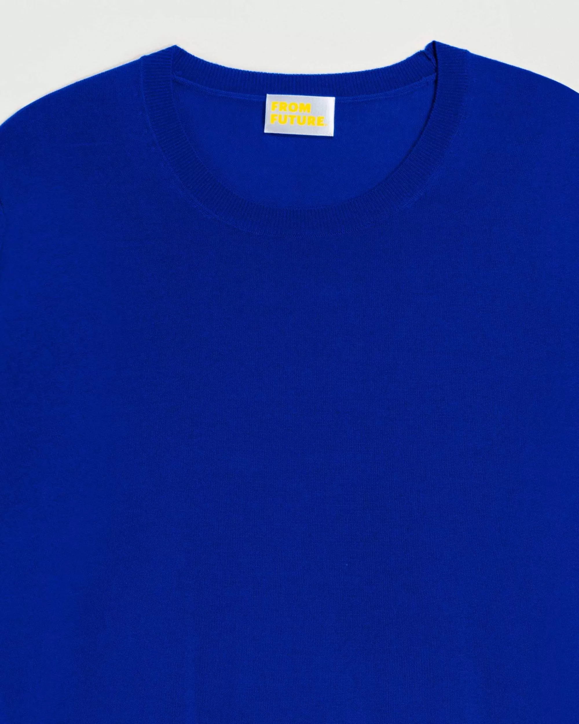 Shop FROM FUTURE Pull Col Rond Basique Electric Blue