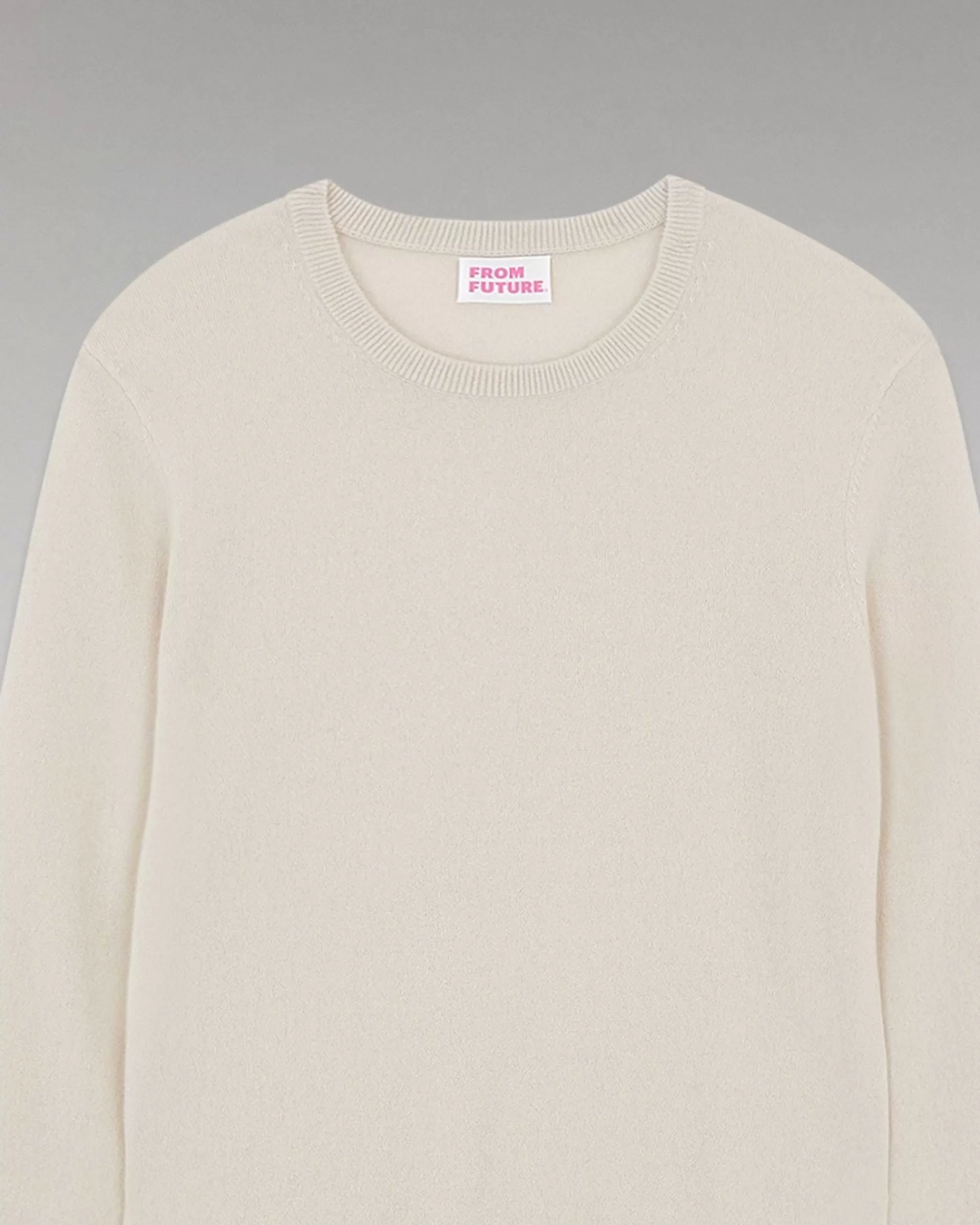 Hot FROM FUTURE Pull Col Rond Basique Sable