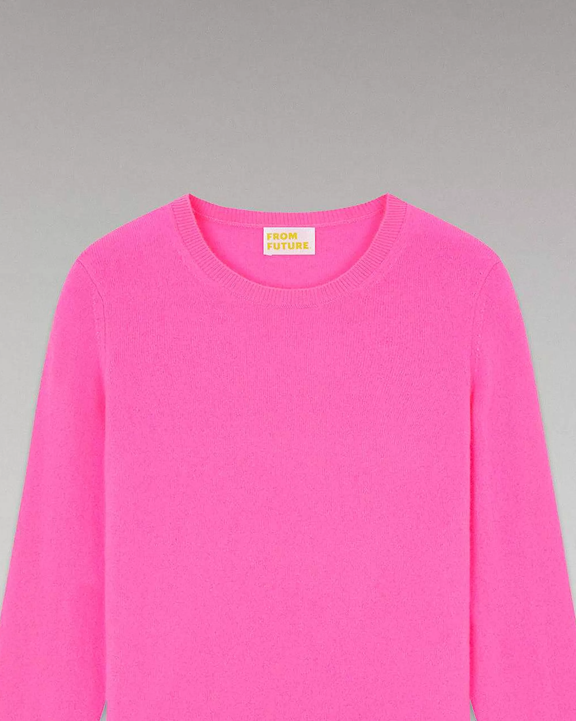 Clearance FROM FUTURE Pull Col Rond Basique Sparkle Pink