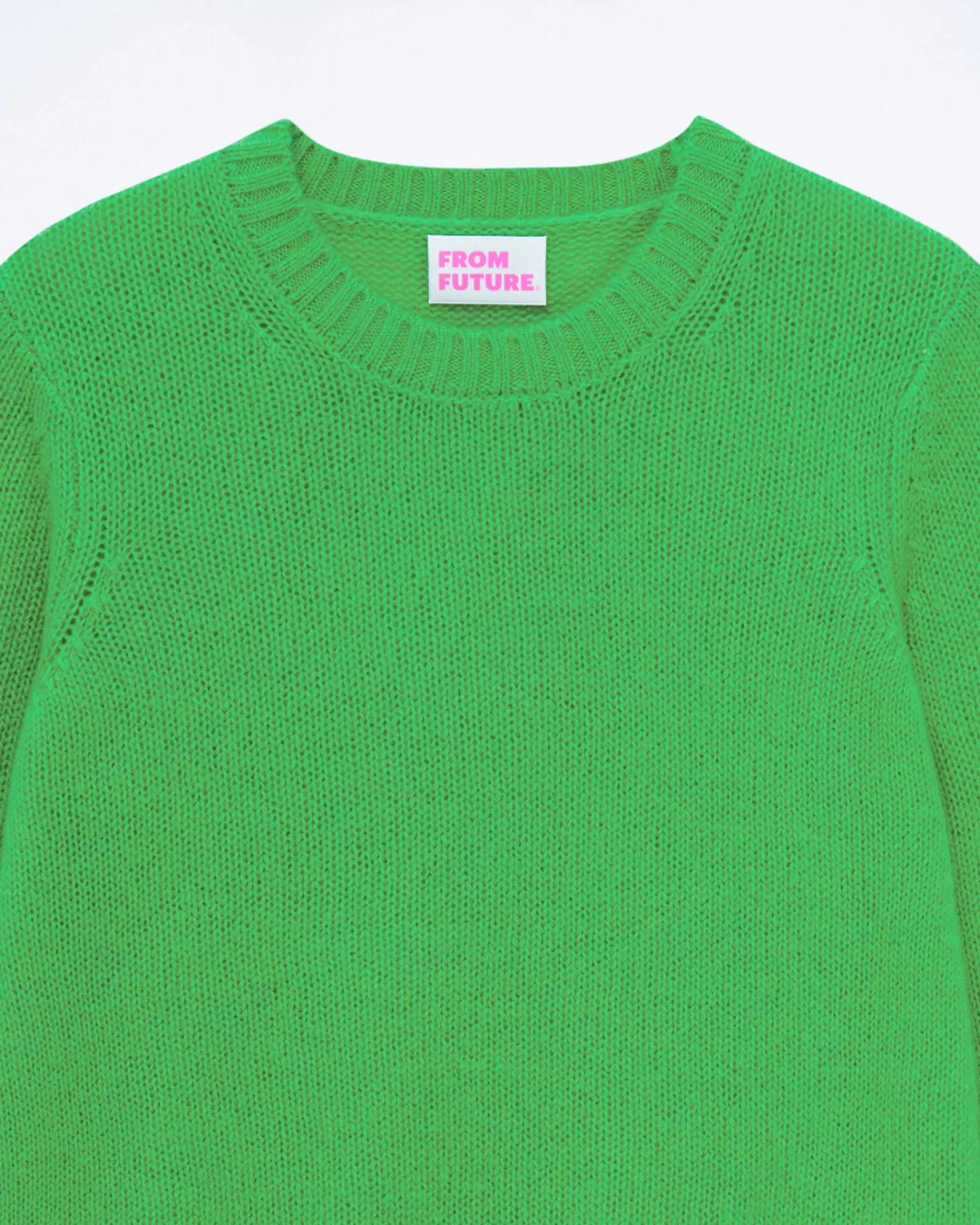 Fashion FROM FUTURE Pull Col Rond Court Magic Green