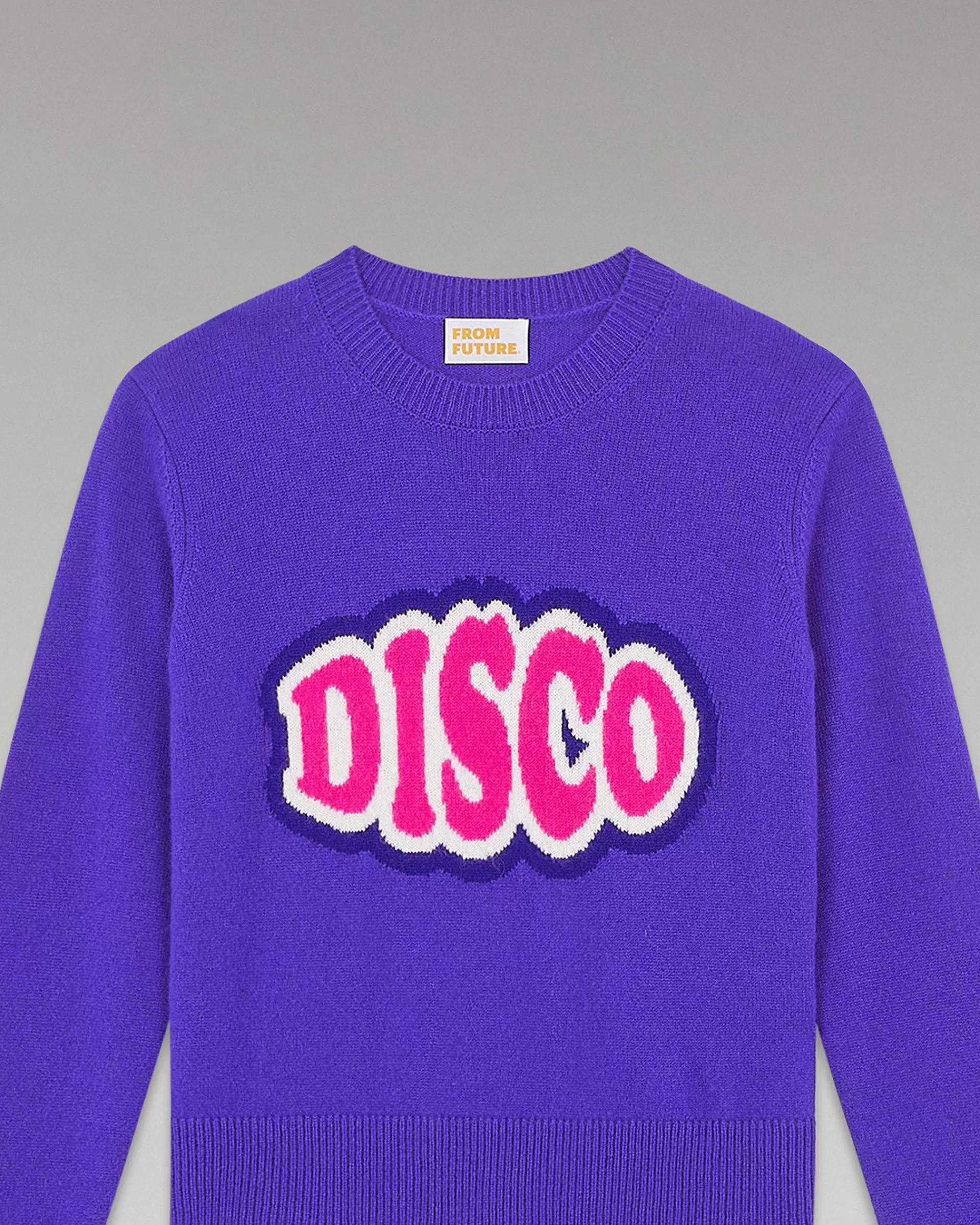 Best Sale FROM FUTURE Pull Col Rond Disco Leger Violet Fluo