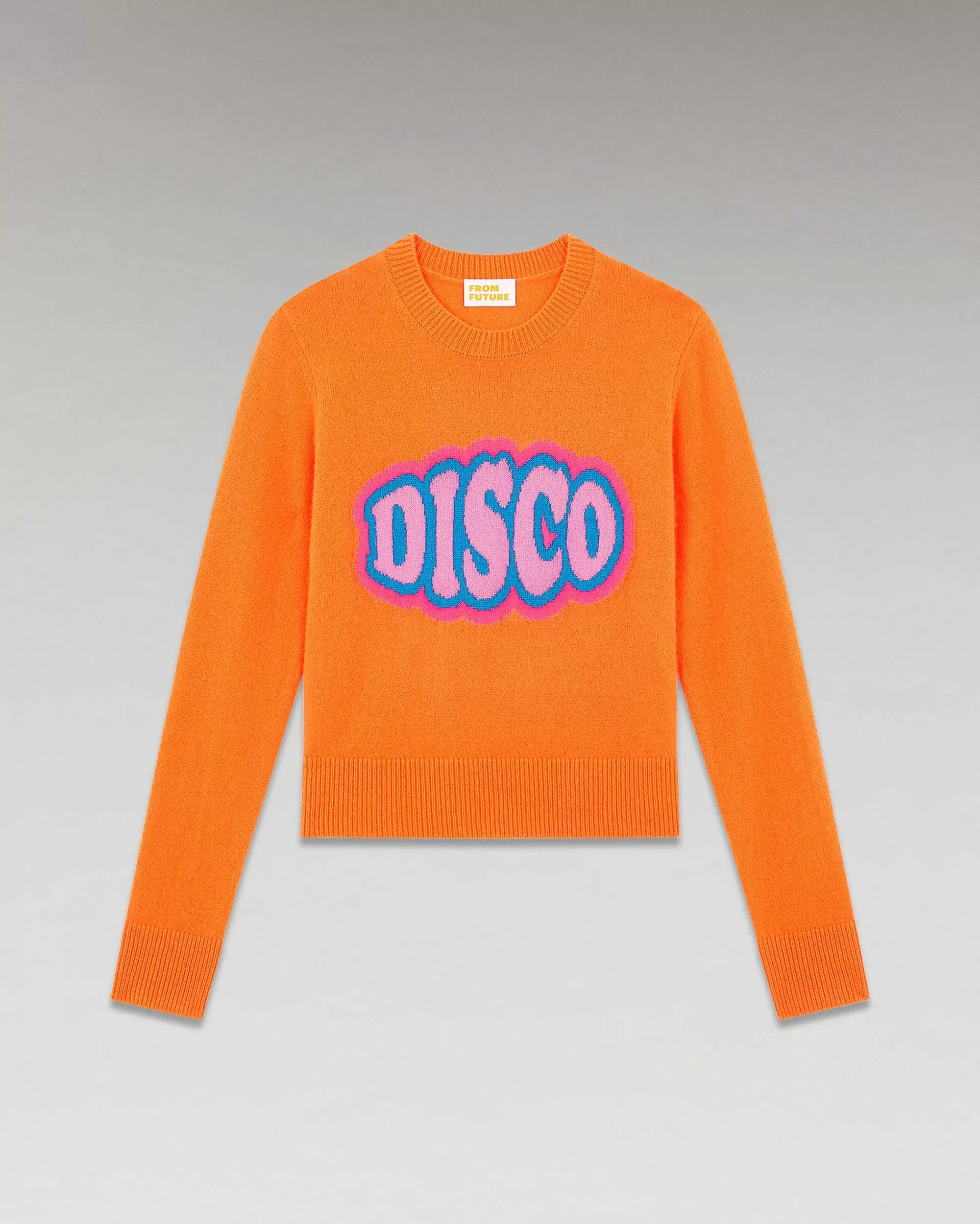 Outlet FROM FUTURE Pull Col Rond Disco Leger Disco Orange