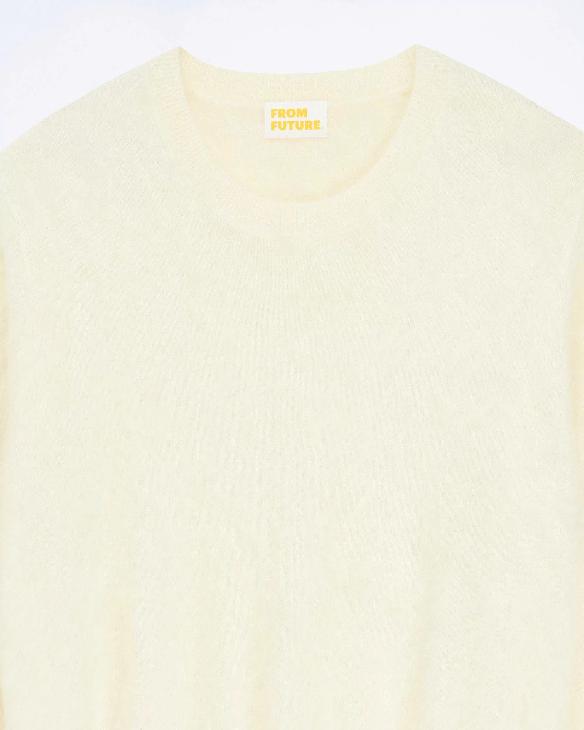 Sale FROM FUTURE Pull Col Rond En Cachemire Brosse Ecru