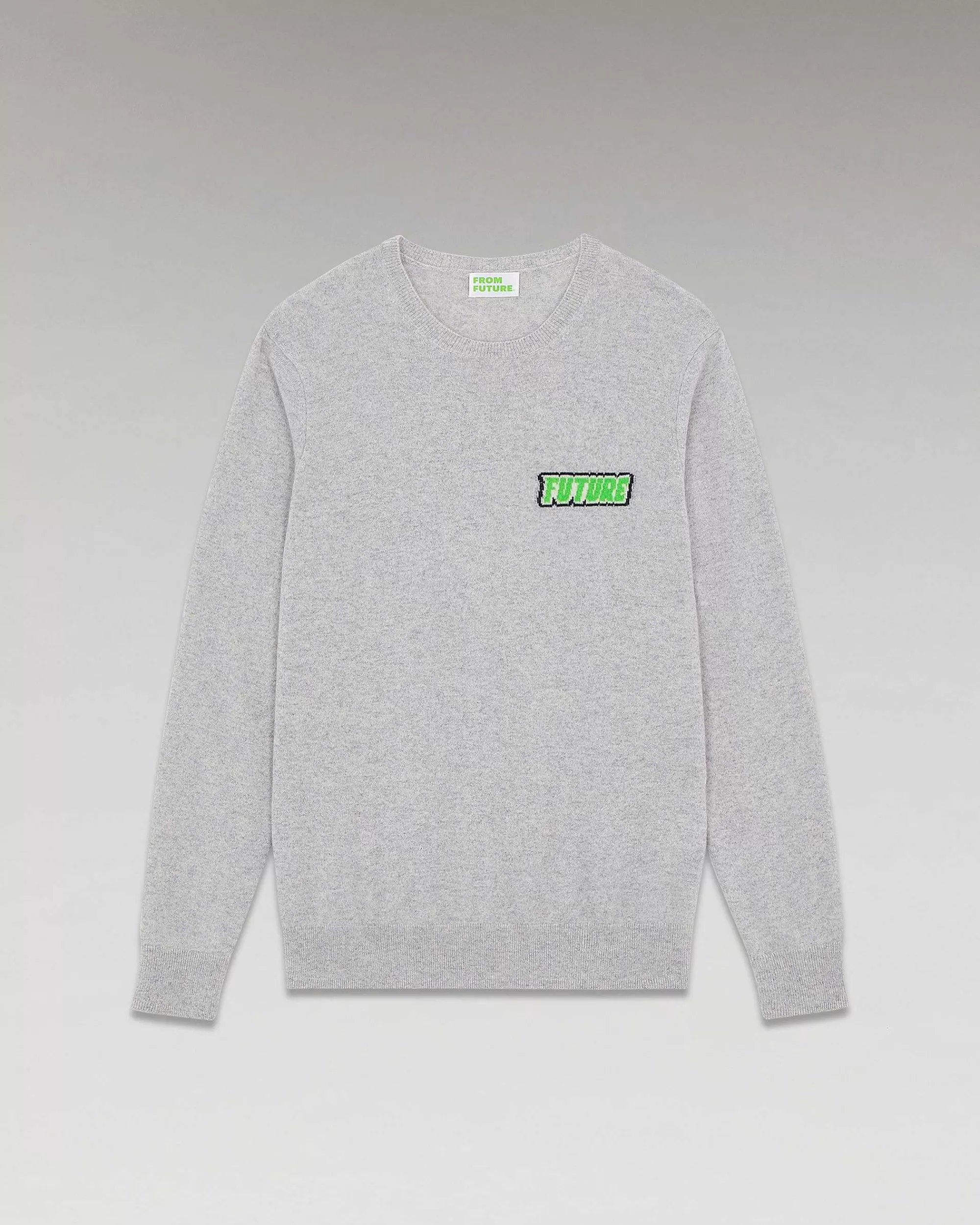 Cheap FROM FUTURE Pull Col Rond Future Gris Chine Clair