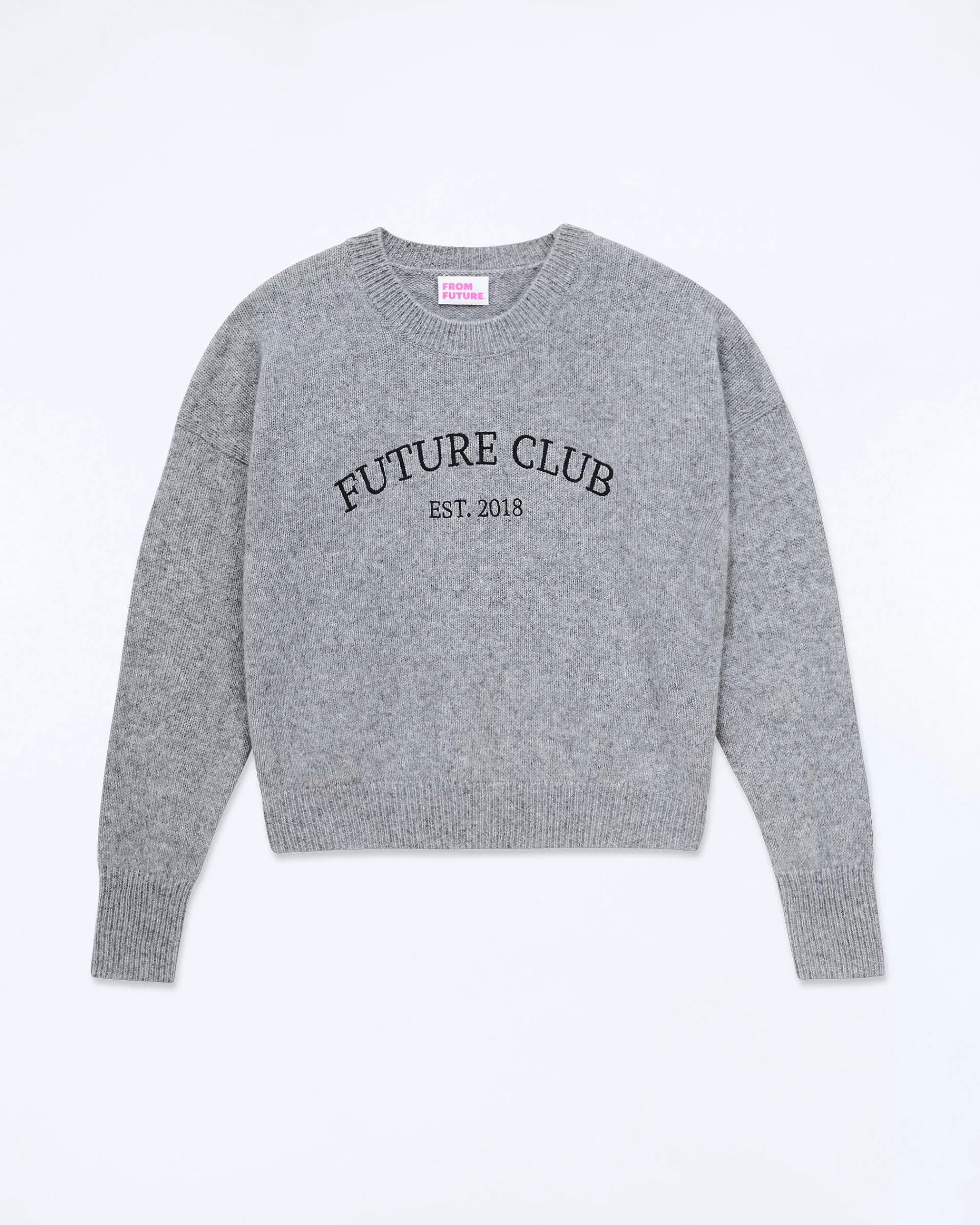 Best FROM FUTURE Pull Col Rond Future Gris Chine Fonce