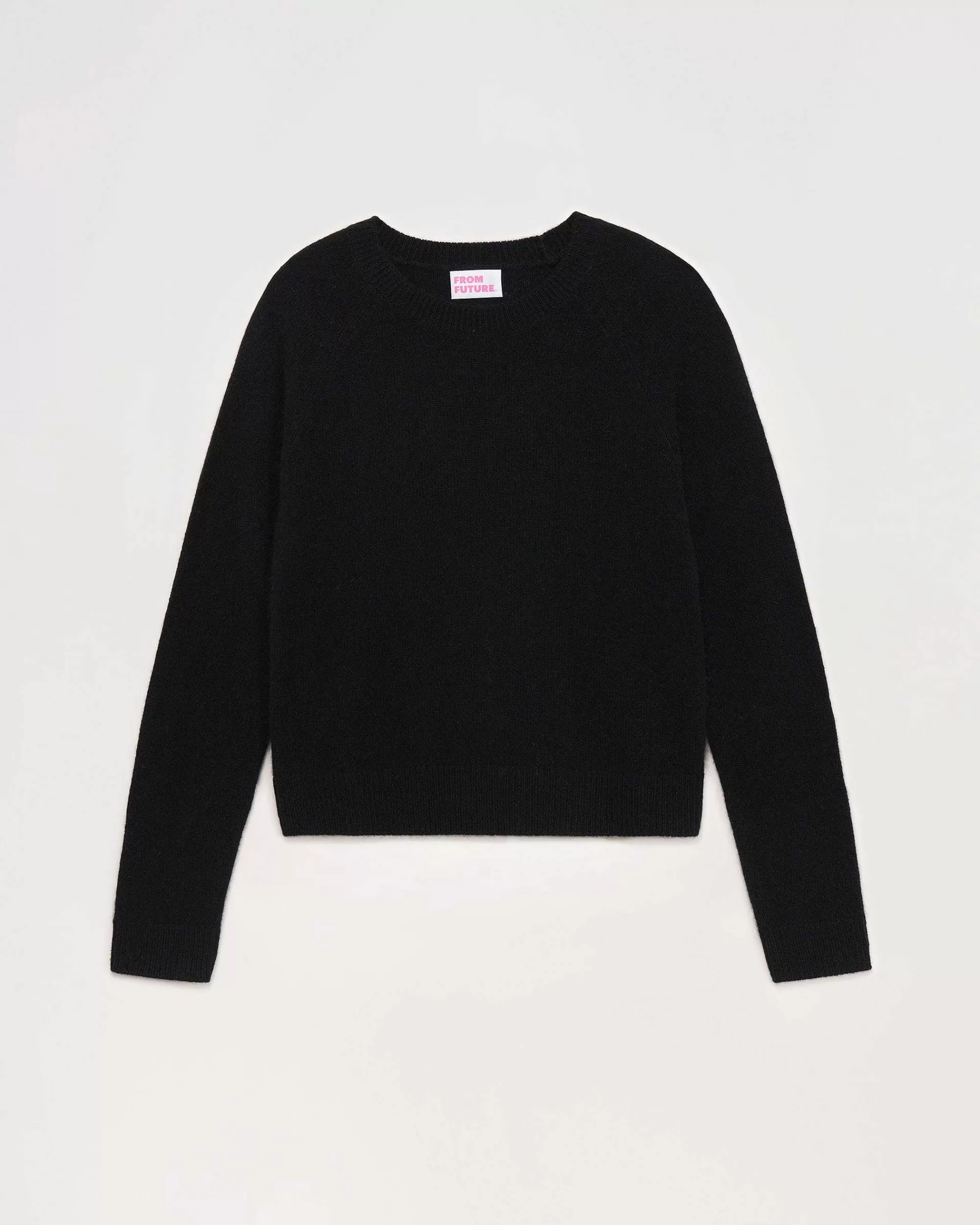 Shop FROM FUTURE Pull Col Rond Leger Noir