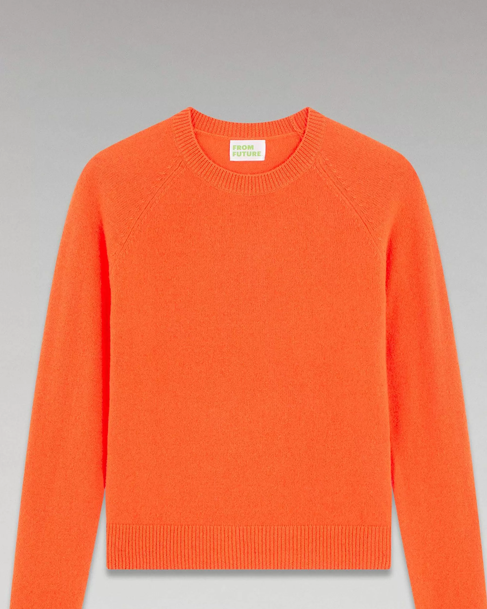 Cheap FROM FUTURE Pull Col Rond Leger Disco Orange