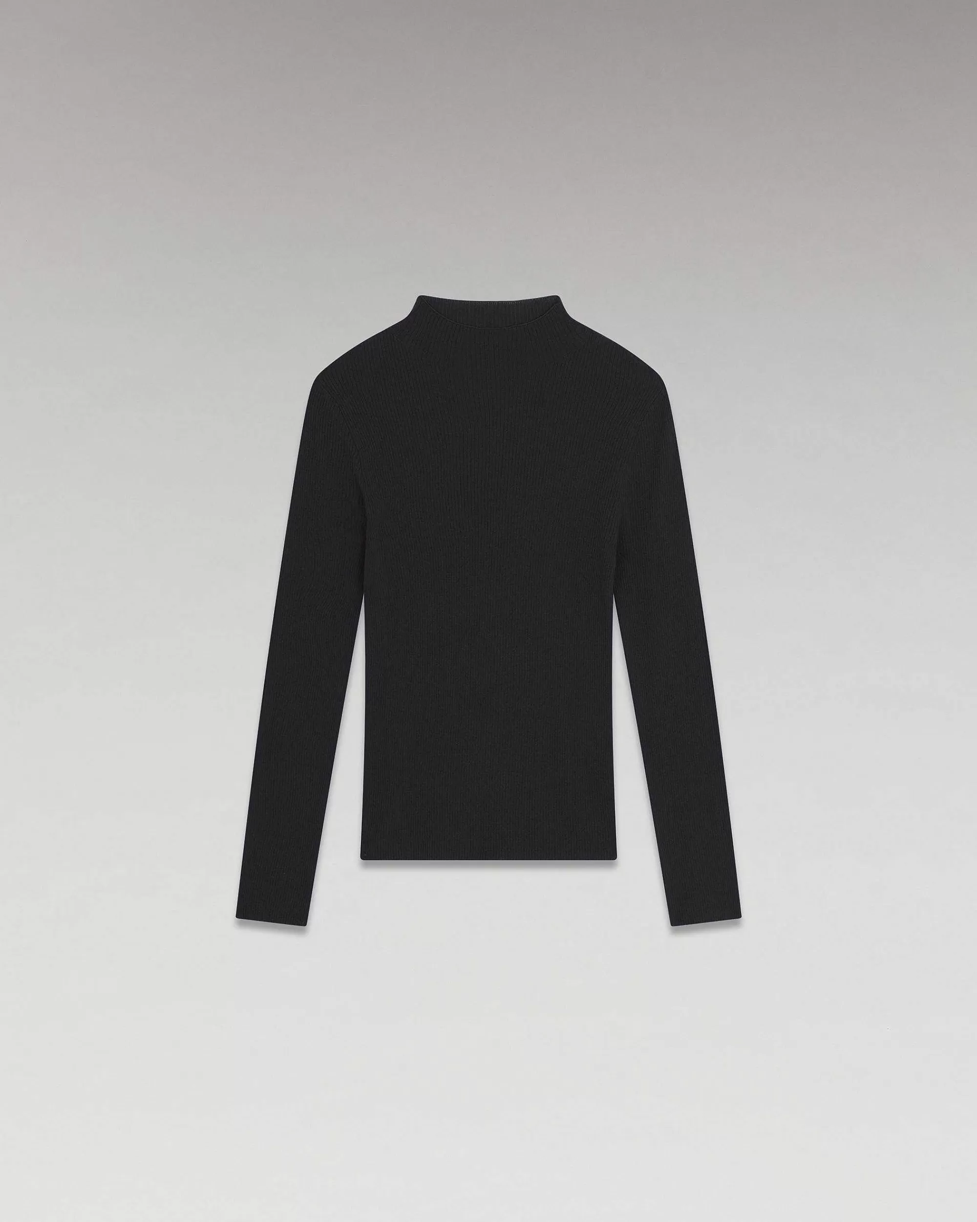 Store FROM FUTURE Pull Col Rond Seconde Peau Noir