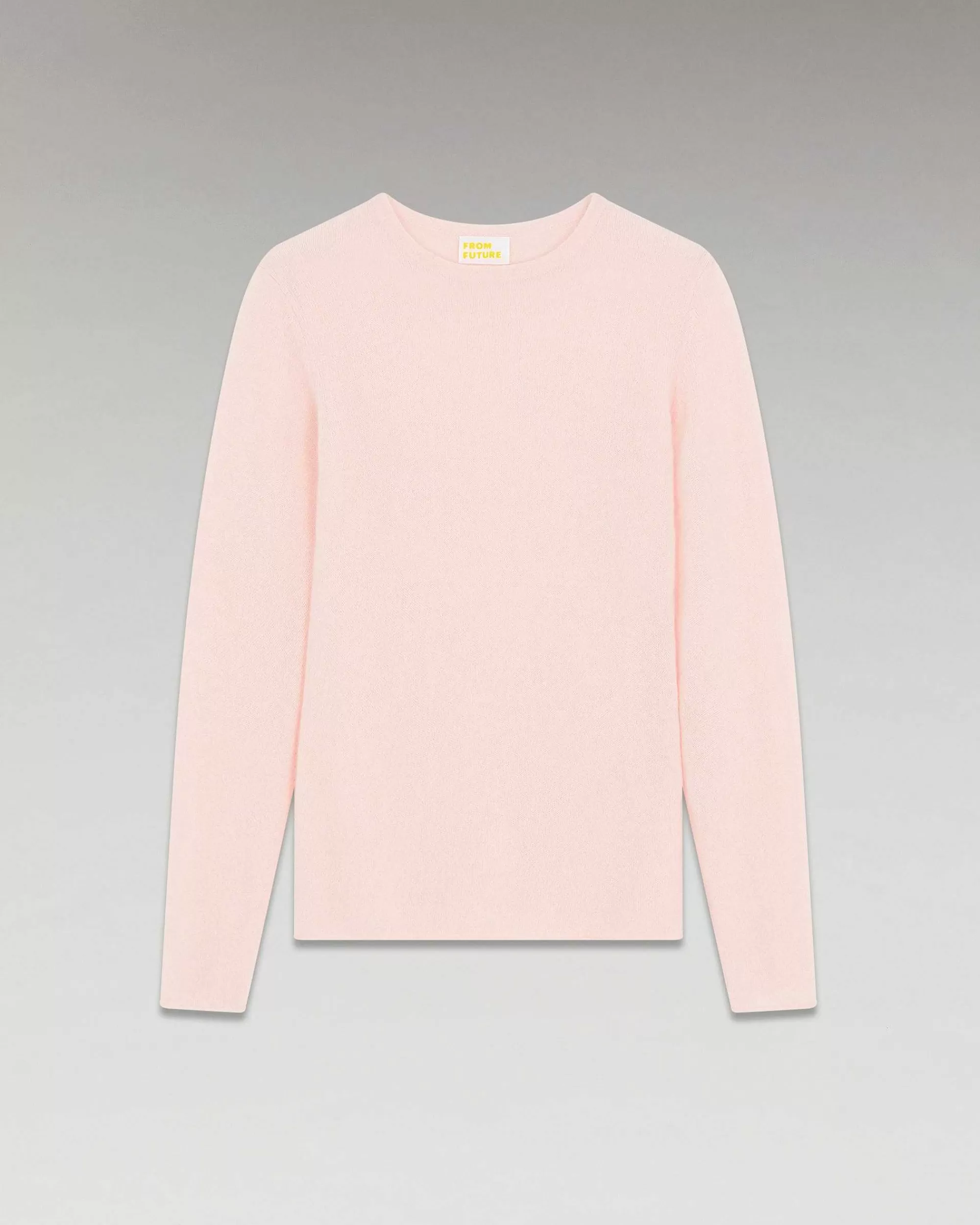 Best FROM FUTURE Pull Col Rond T-Shirt Leger Rose Poudre