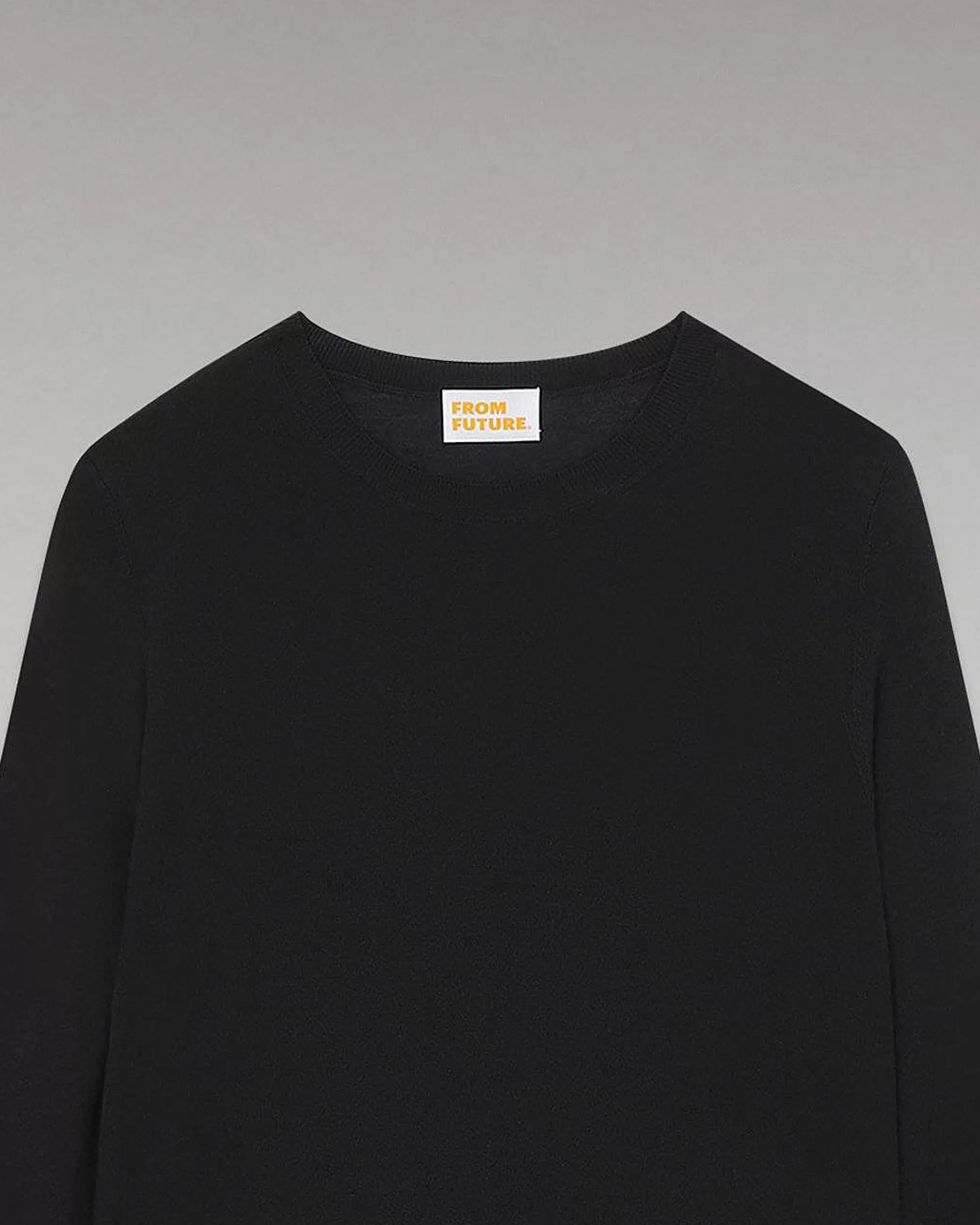 Flash Sale FROM FUTURE Pull Col Rond Uni Noir
