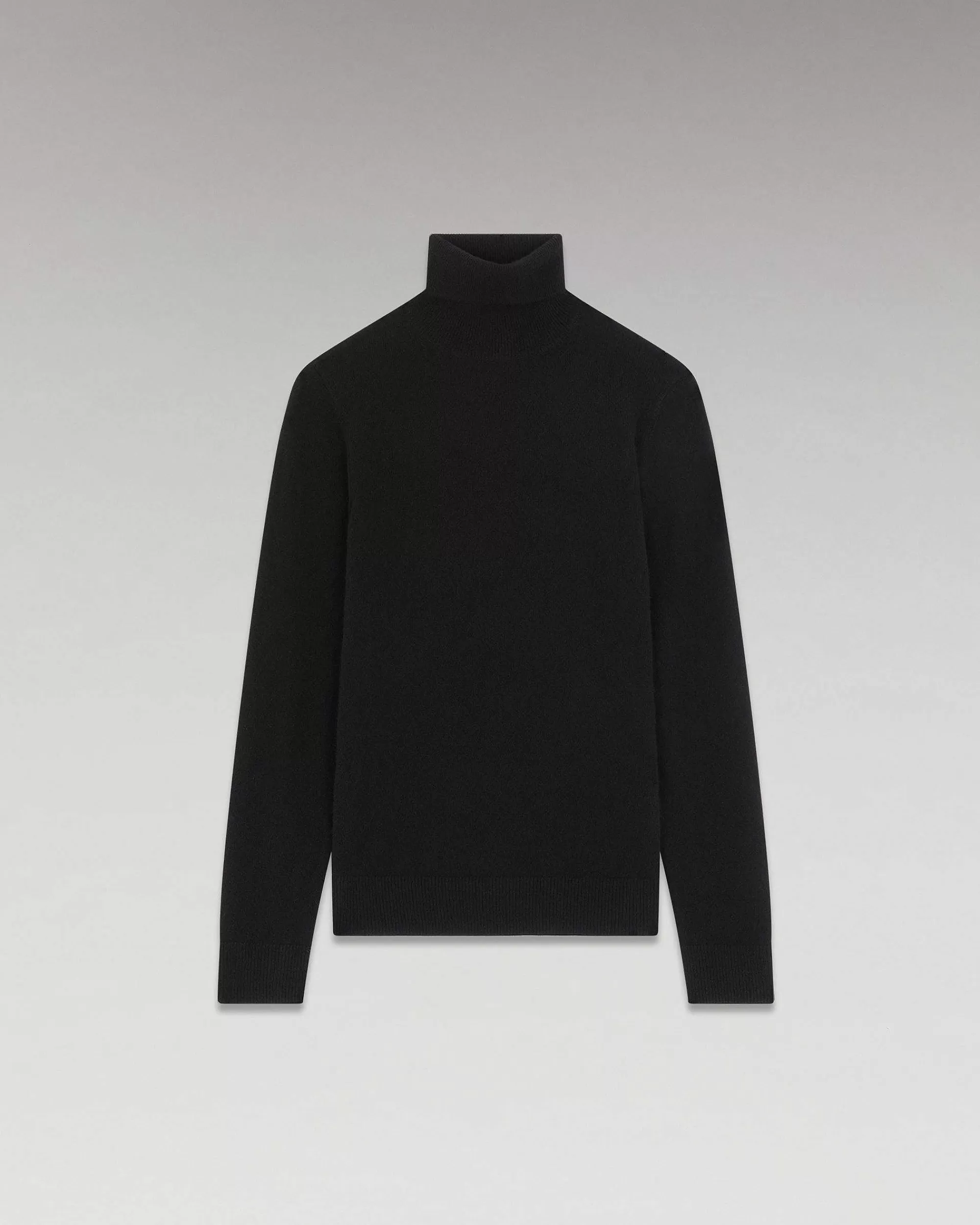 New FROM FUTURE Pull Col Roule Basique Noir