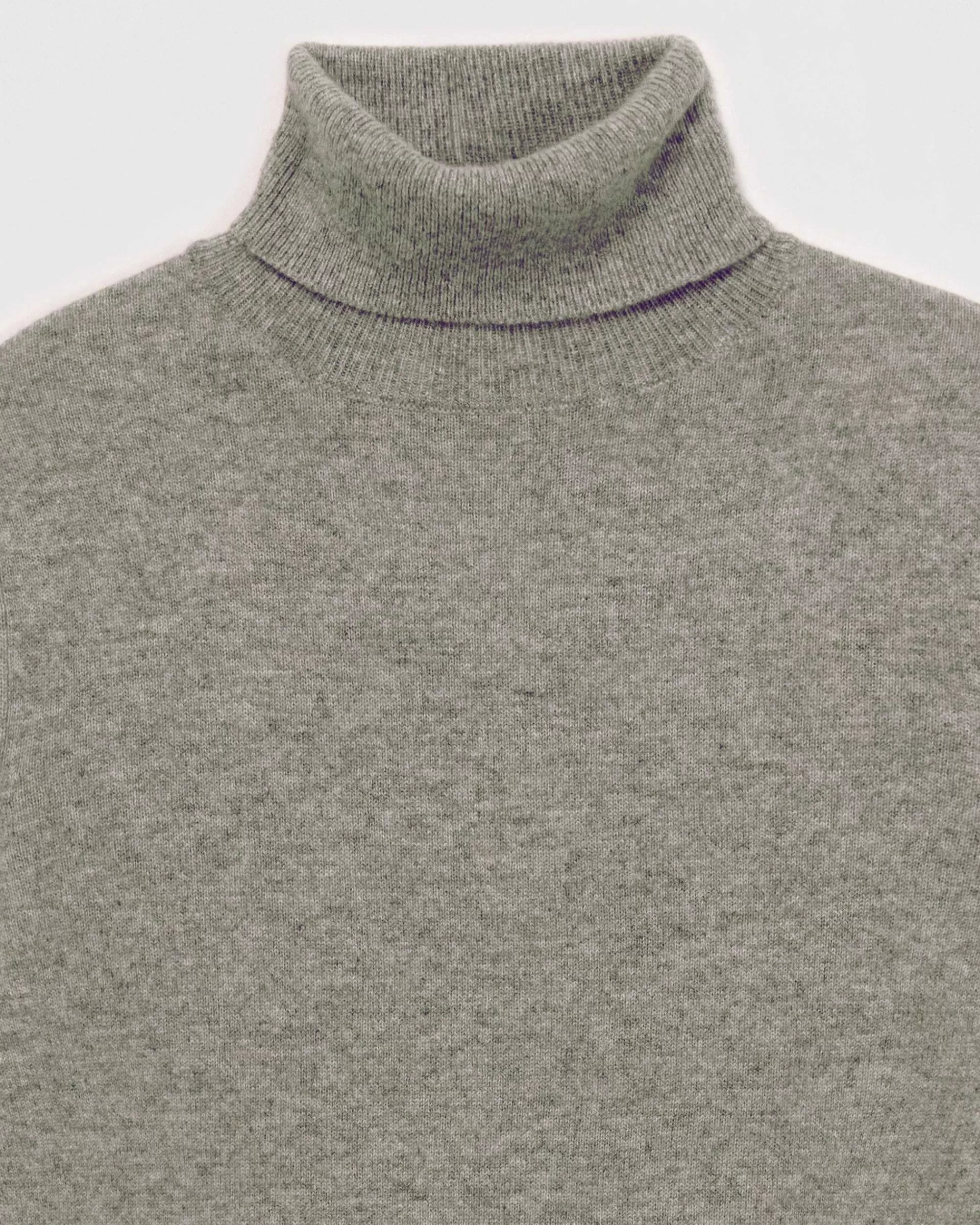 Store FROM FUTURE Pull Col Roule Basique Gris Chine Fonce