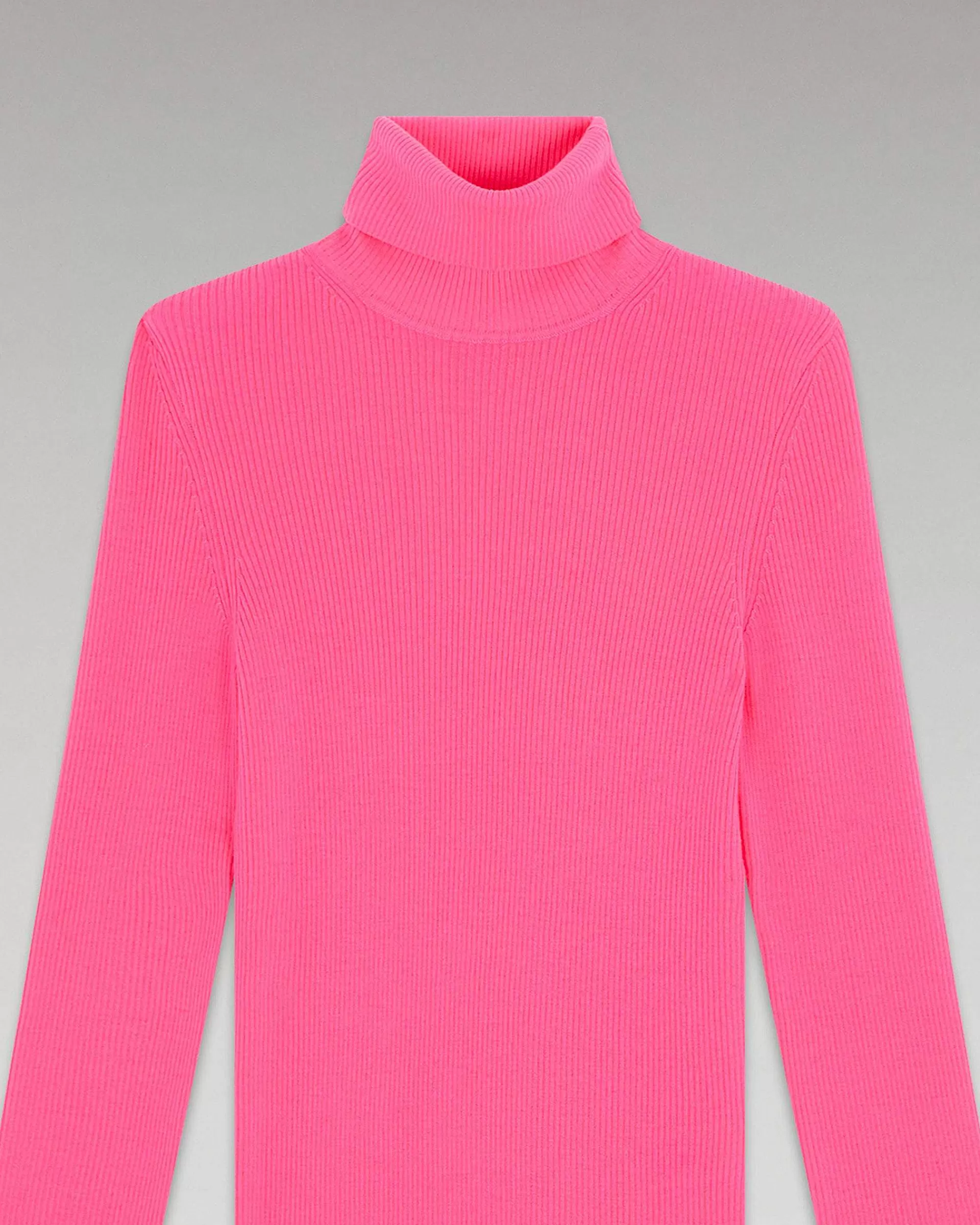 Fashion FROM FUTURE Pull Col Roule Basique Sparkle Pink