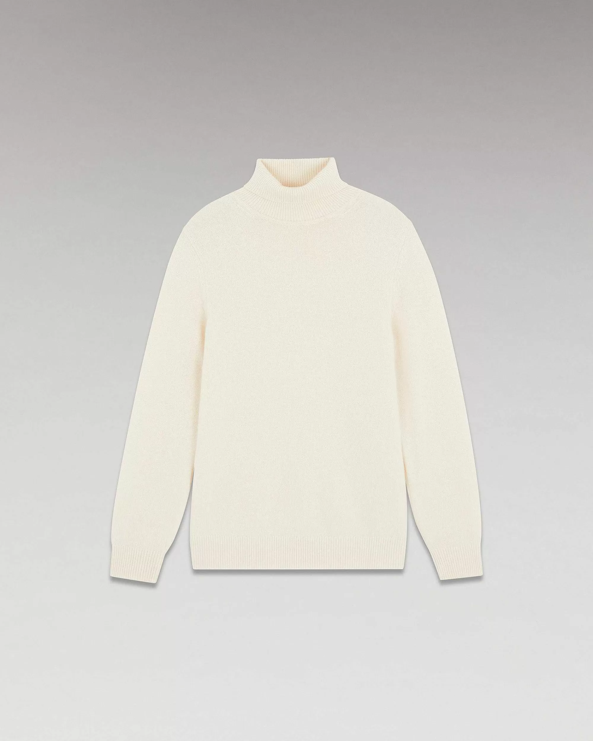 Cheap FROM FUTURE Pull Col Roule Basique Epais Ecru