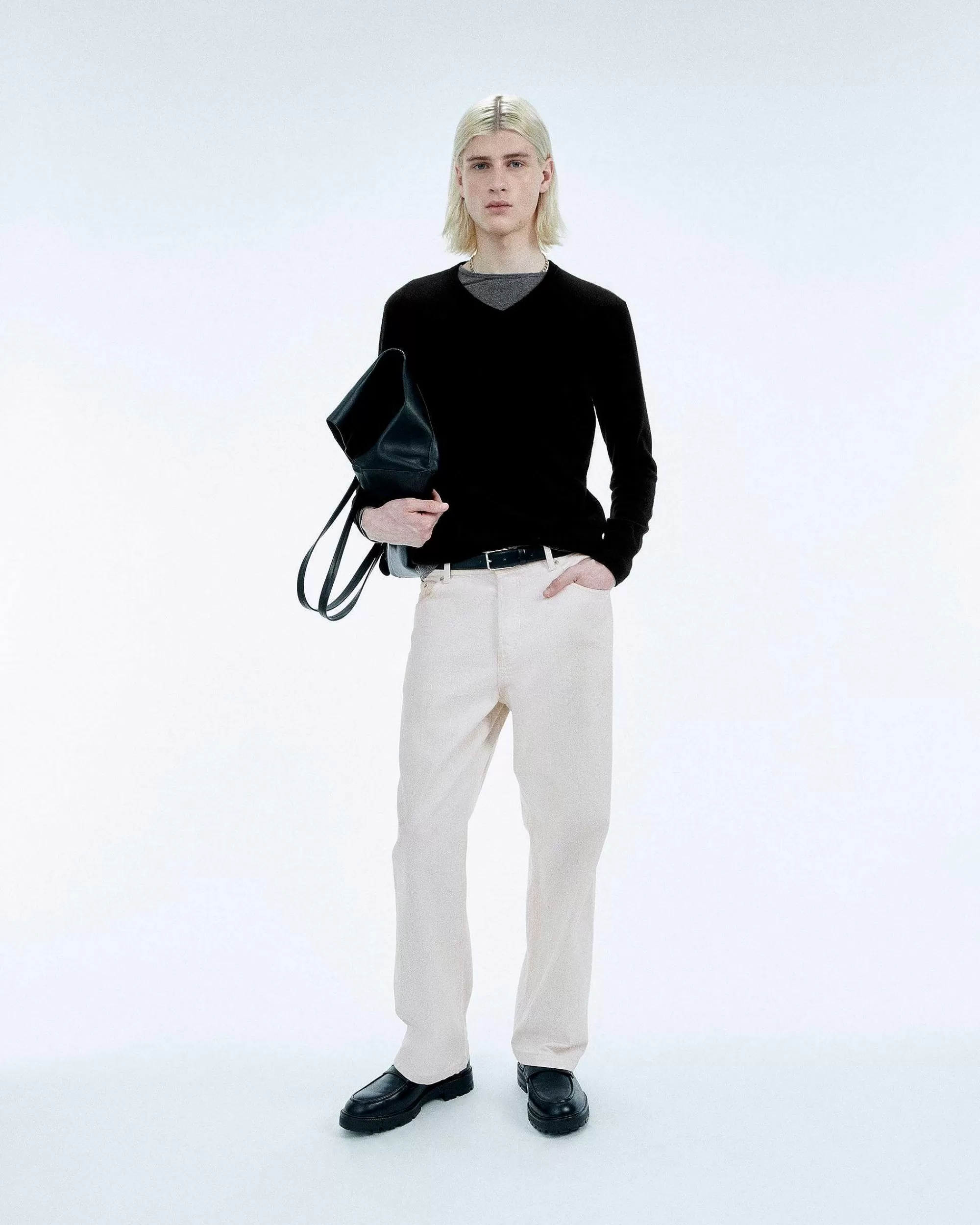 Cheap FROM FUTURE Pull Col V Noir