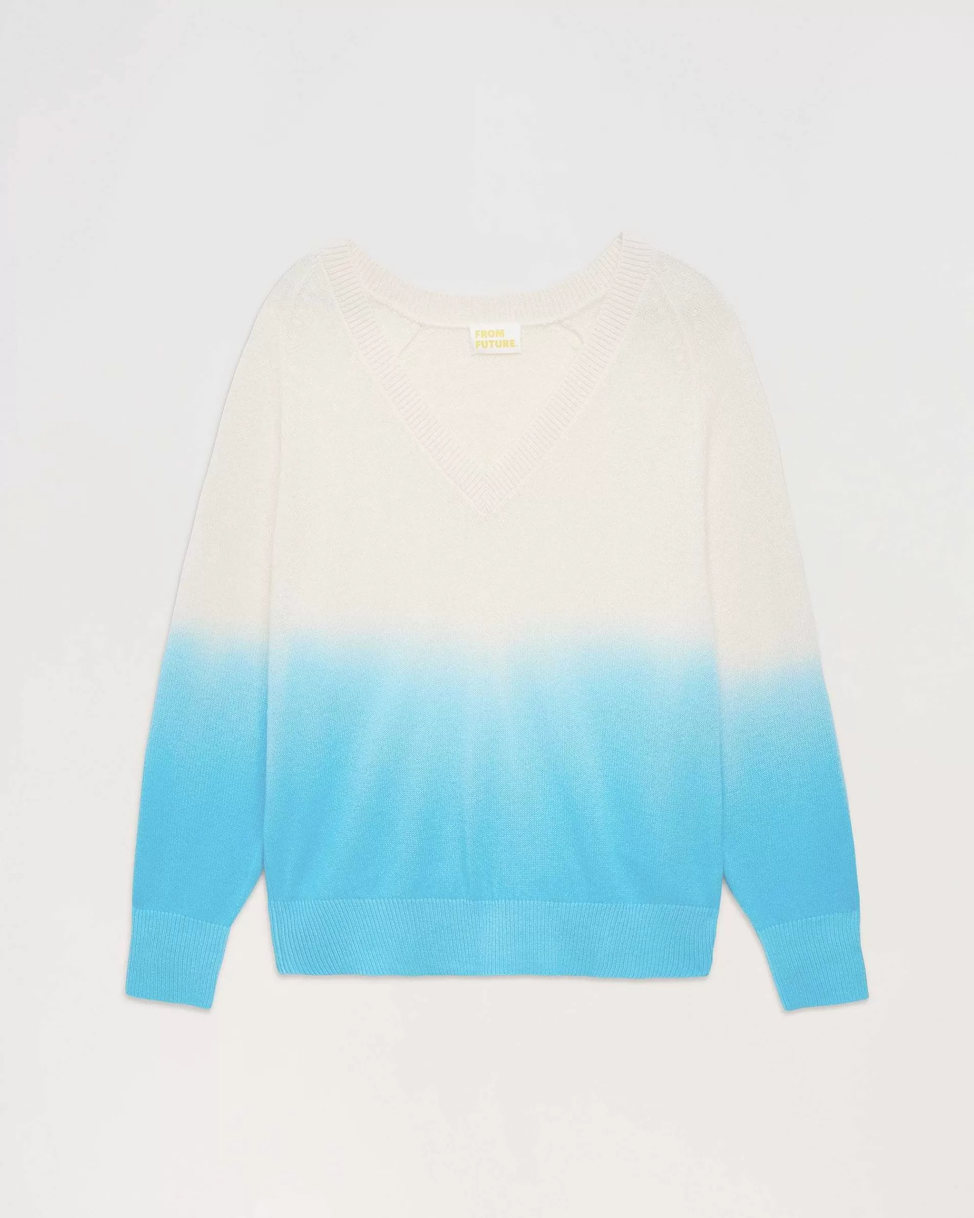 Flash Sale FROM FUTURE Pull Col V Dip Dye Leger Dd Water Blue
