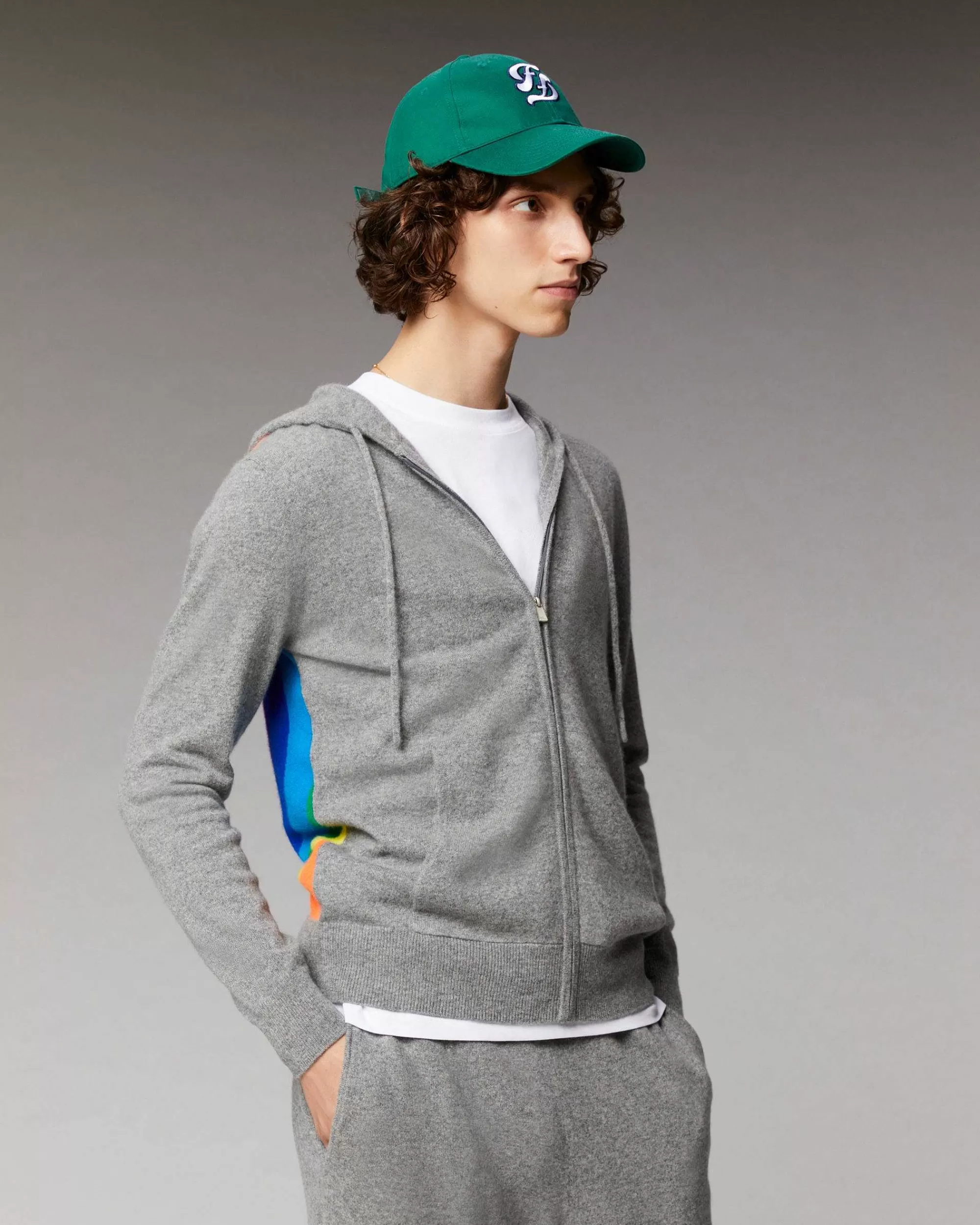 New FROM FUTURE Pull Hoodie Dos Multicolore Future Gris Chine Fonce