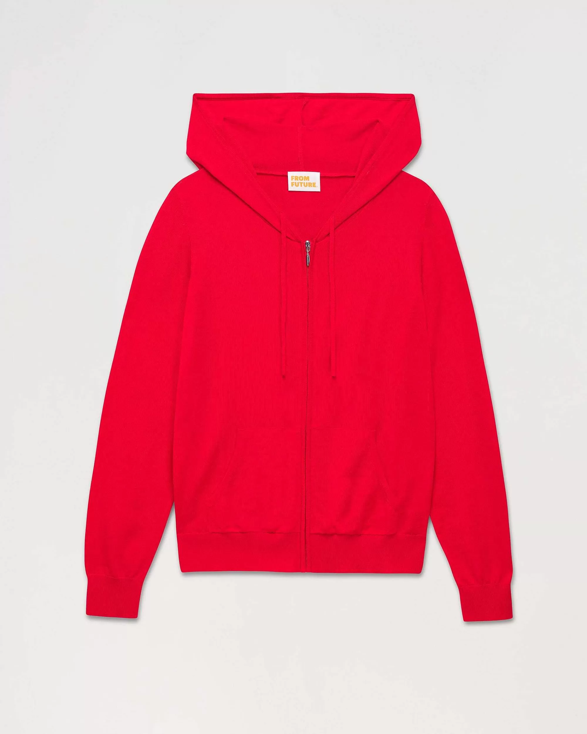 Cheap FROM FUTURE Pull Hoodie Zippe Rouge Vif