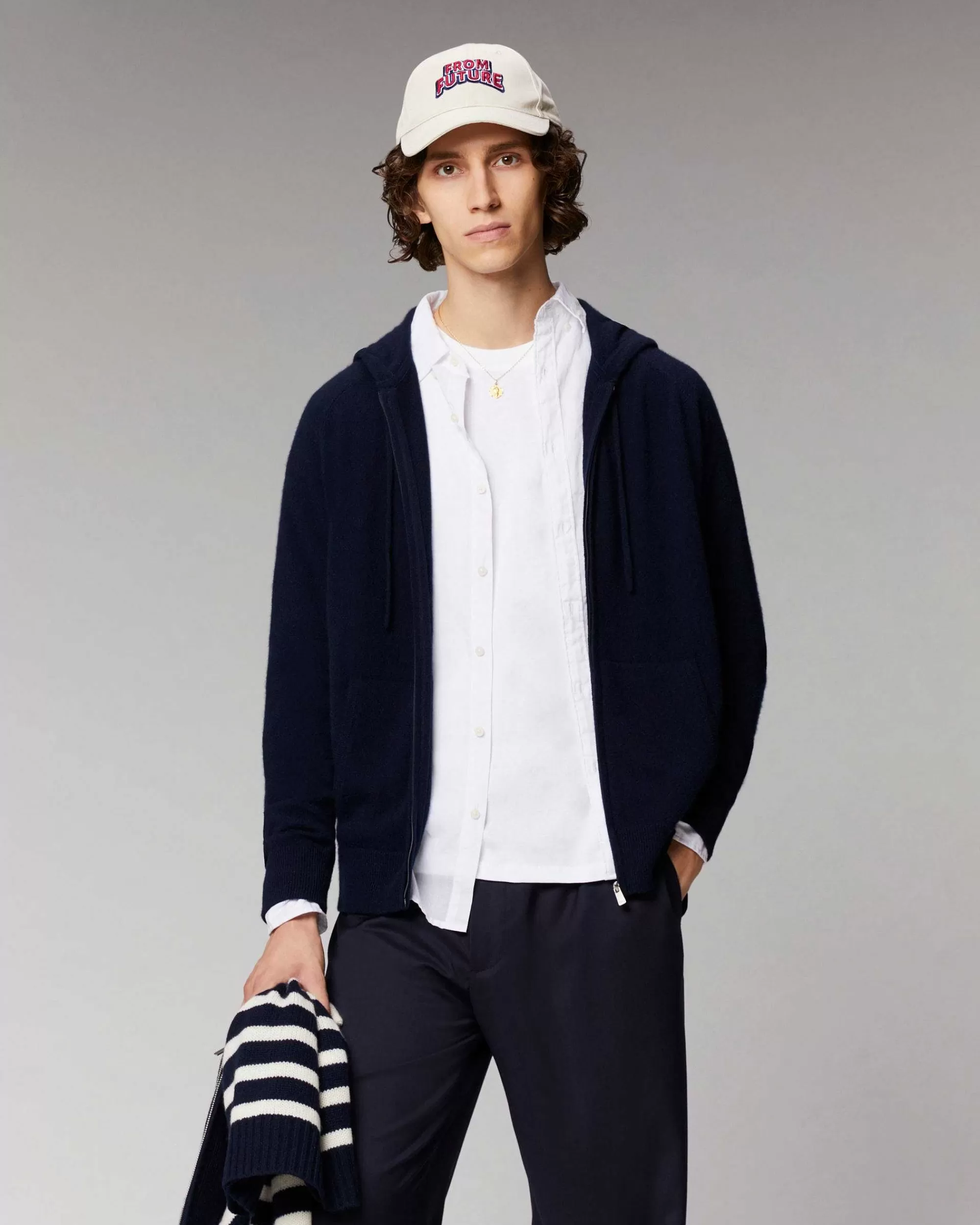 Discount FROM FUTURE Pull Hoodie Zippe Basique Camel