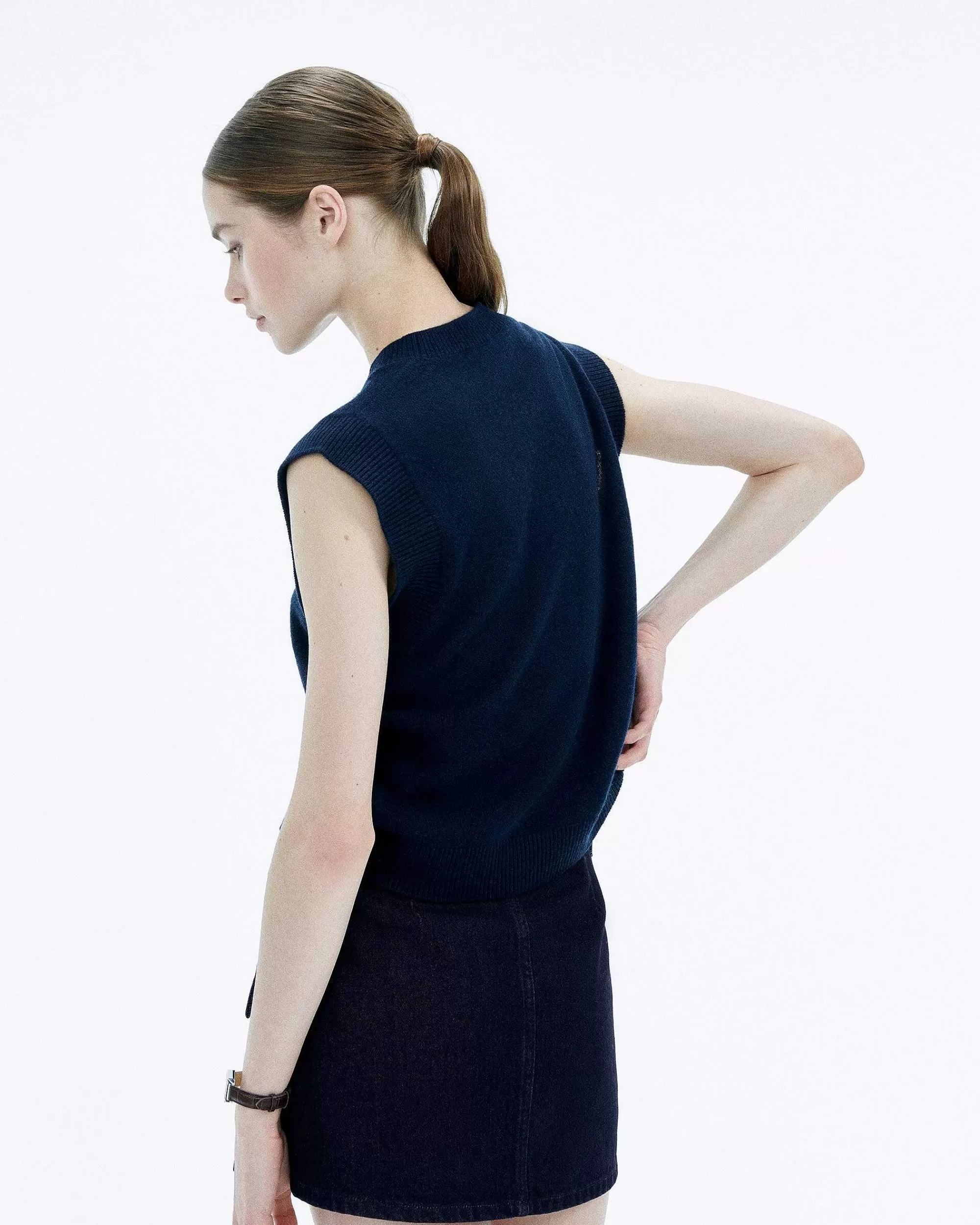 Clearance FROM FUTURE Pull Sans Manche Coeur Navy