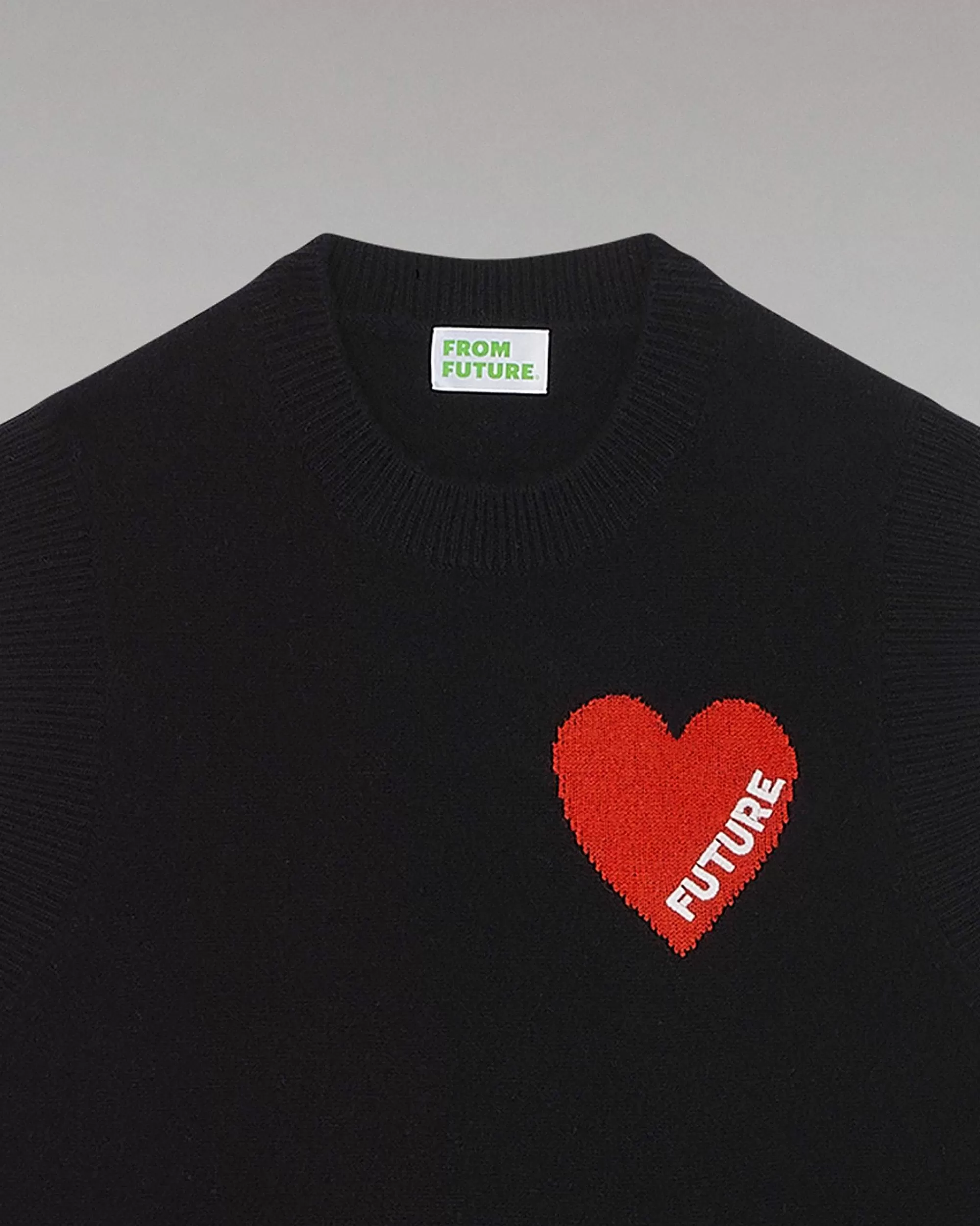 Store FROM FUTURE Pull Sans Manche Coeur Leger Noir