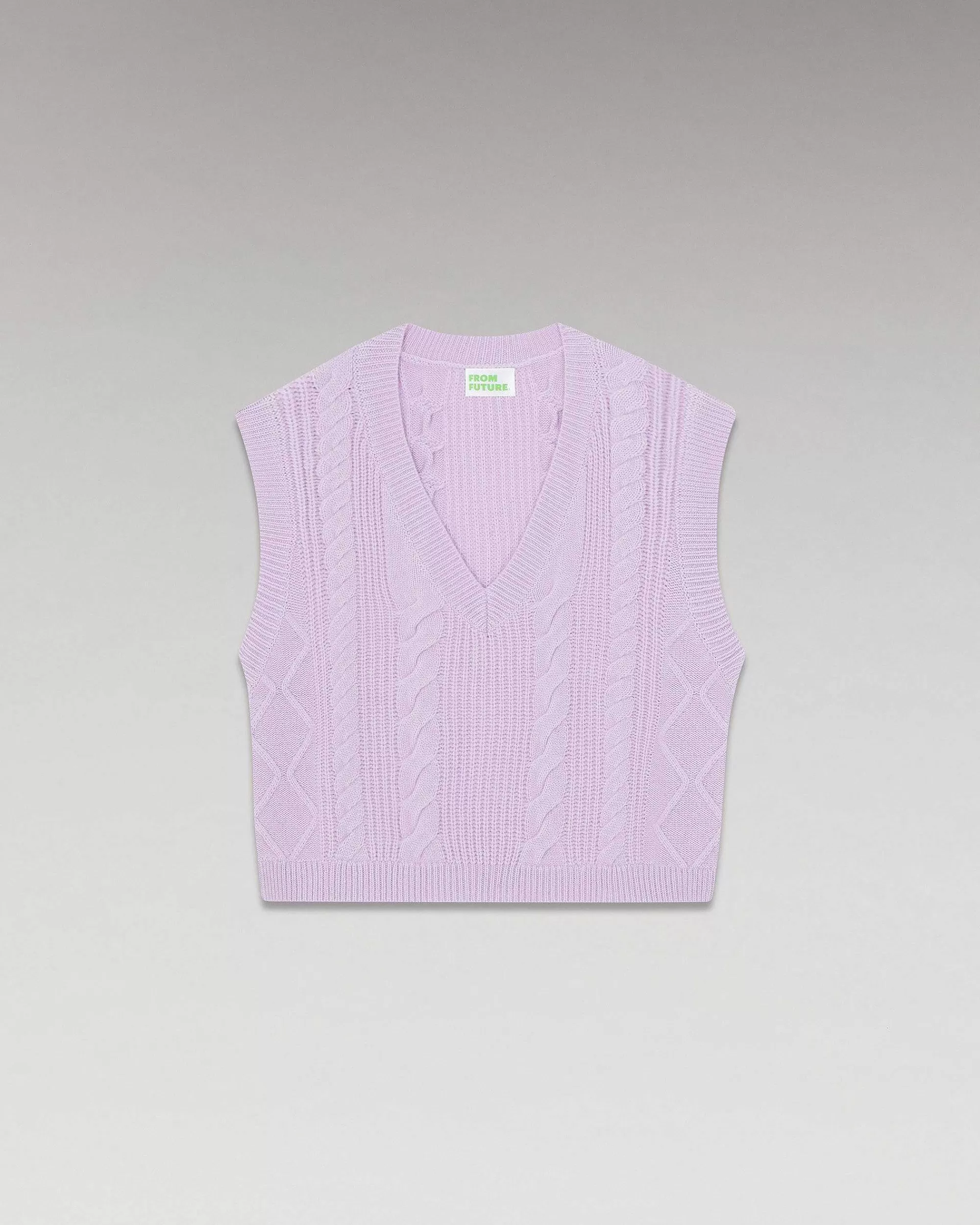Sale FROM FUTURE Pull Sans Manche Torsades Sweet Lilac